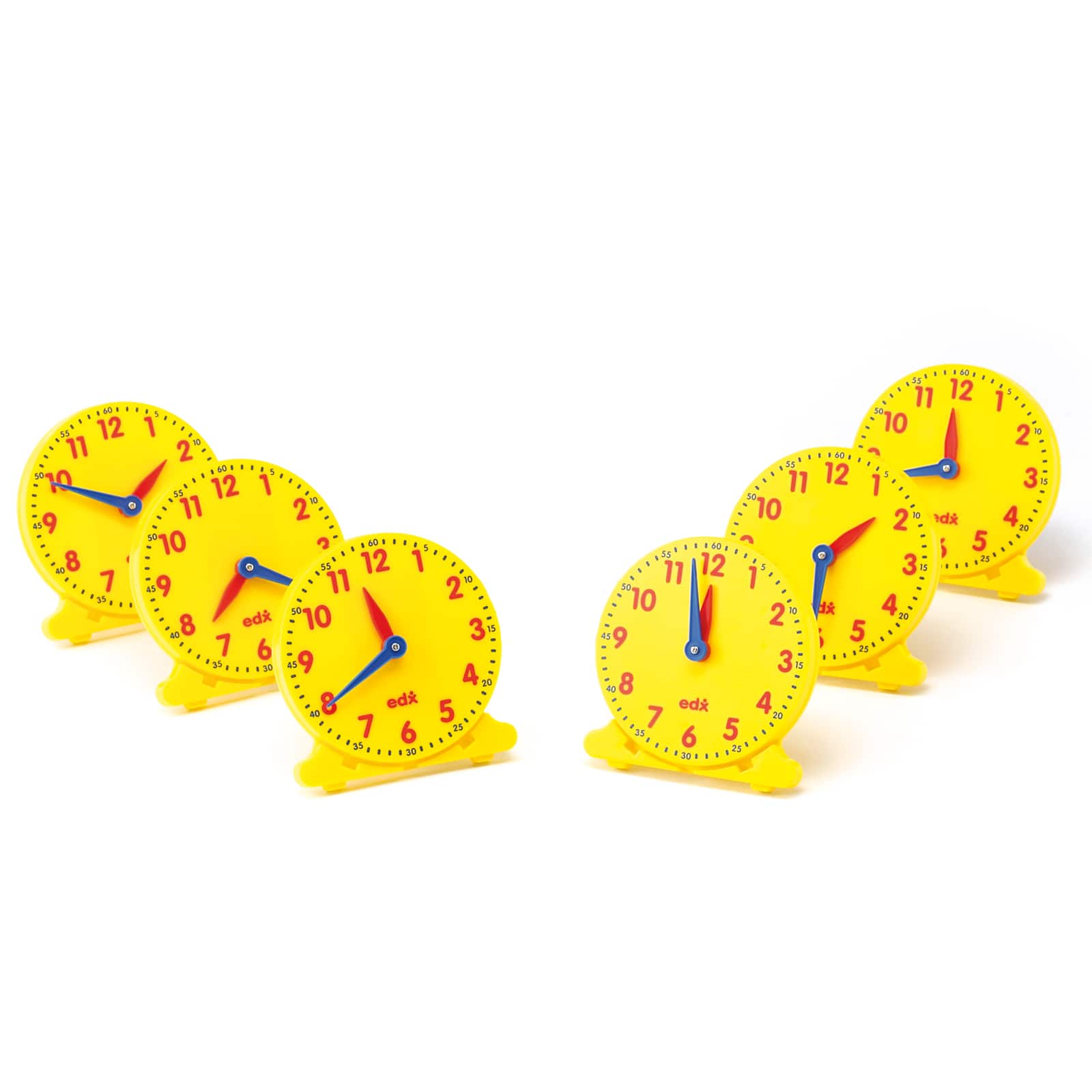 Educational Tell the time EDX Yellow 12 Hour Clock Face Learning resource 