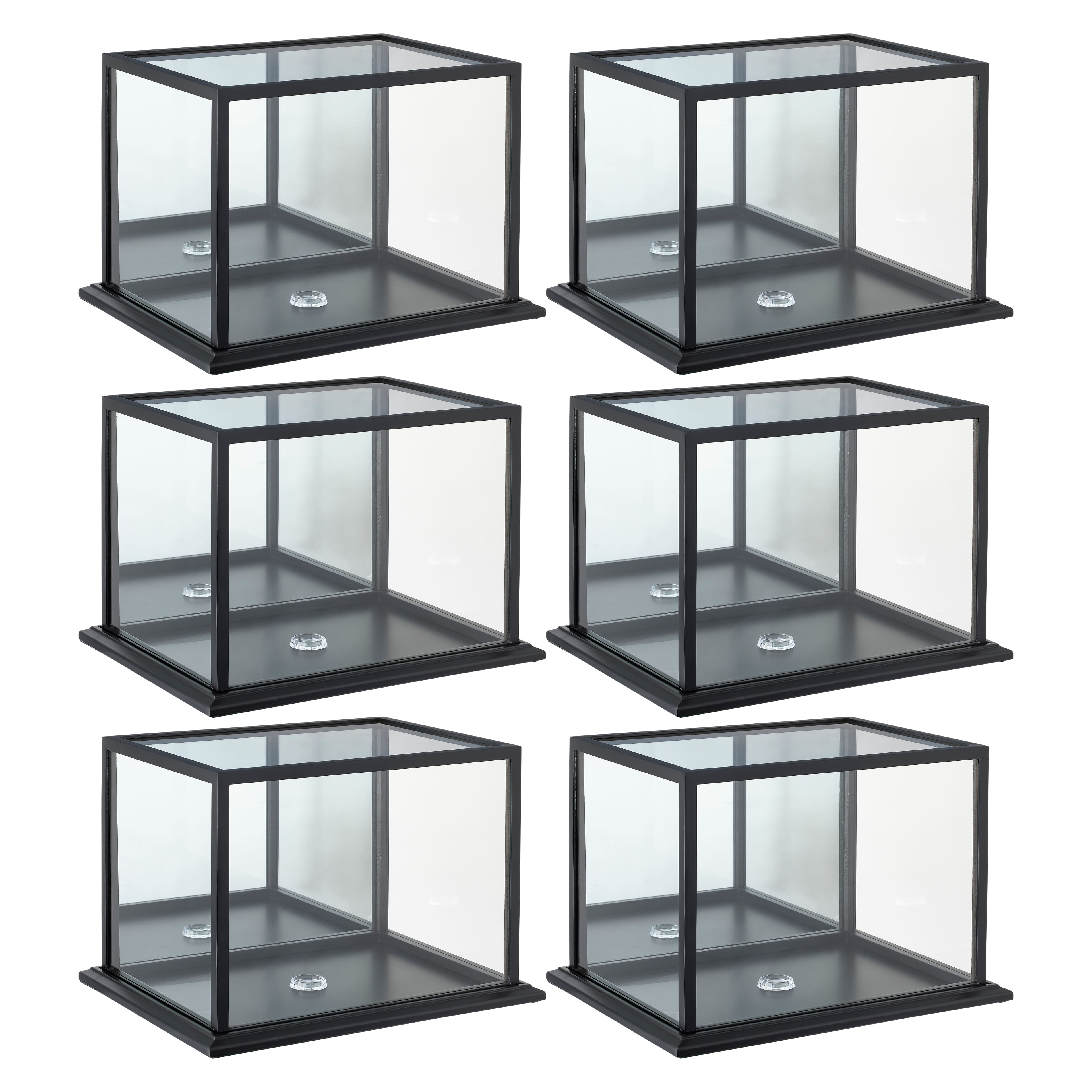 6 Pack: Black Football Helmet Display Case with Mirror Back by Studio D&#xE9;cor&#xAE;