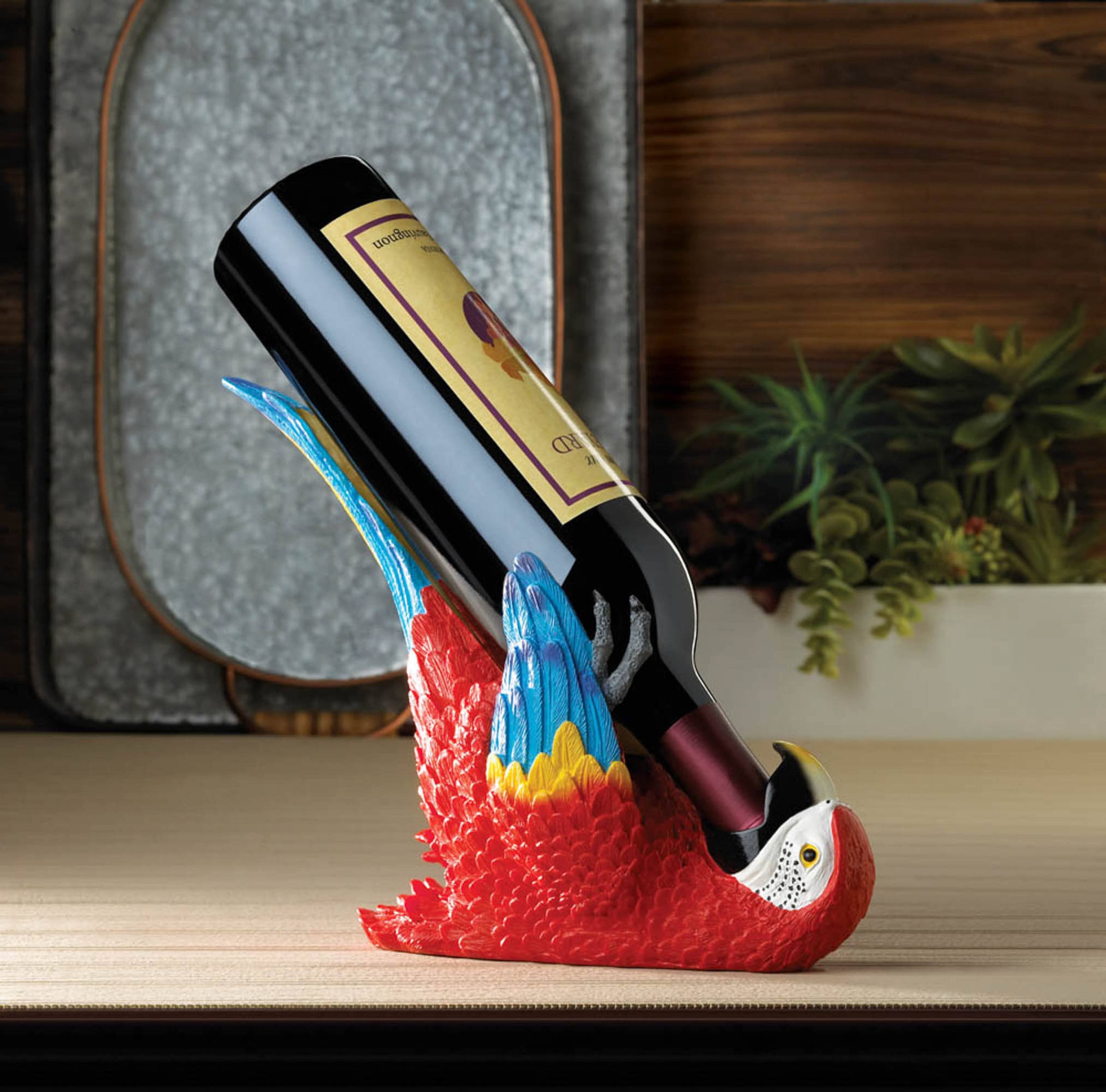 10&#x22; Colorful Parrot Wine Holder