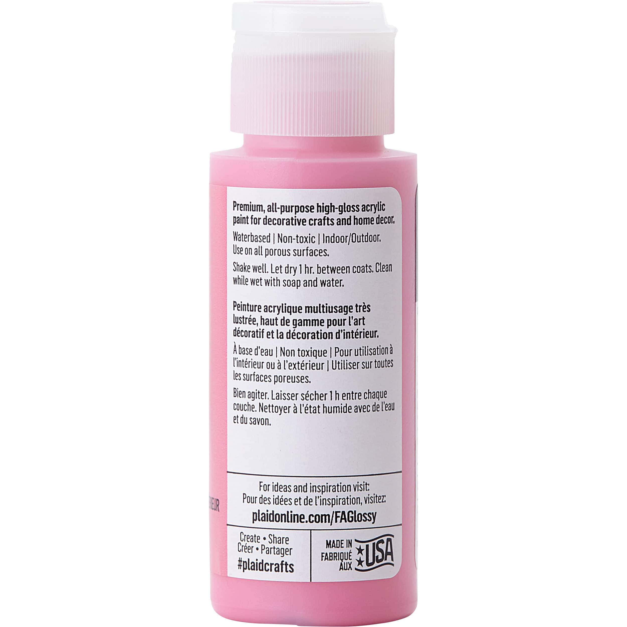 Shop Plaid FolkArt Glossy Acrylic Paint - Pink Punch, 2 oz. - 11816 - 11816