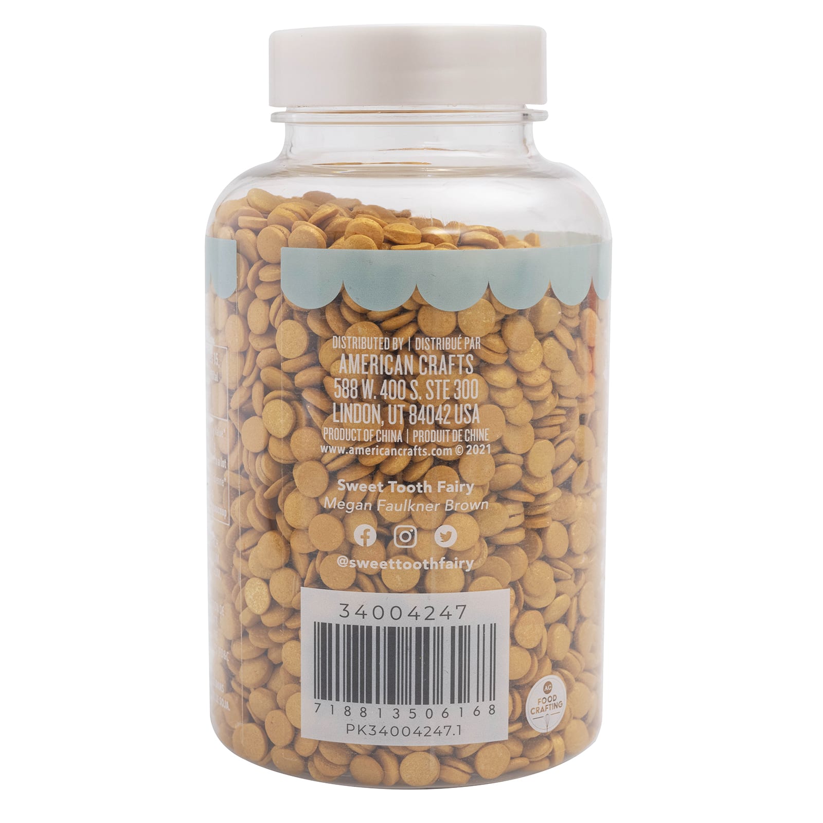 Sweet Tooth Fairy&#xAE; Gold Candy Sequins, 8oz.