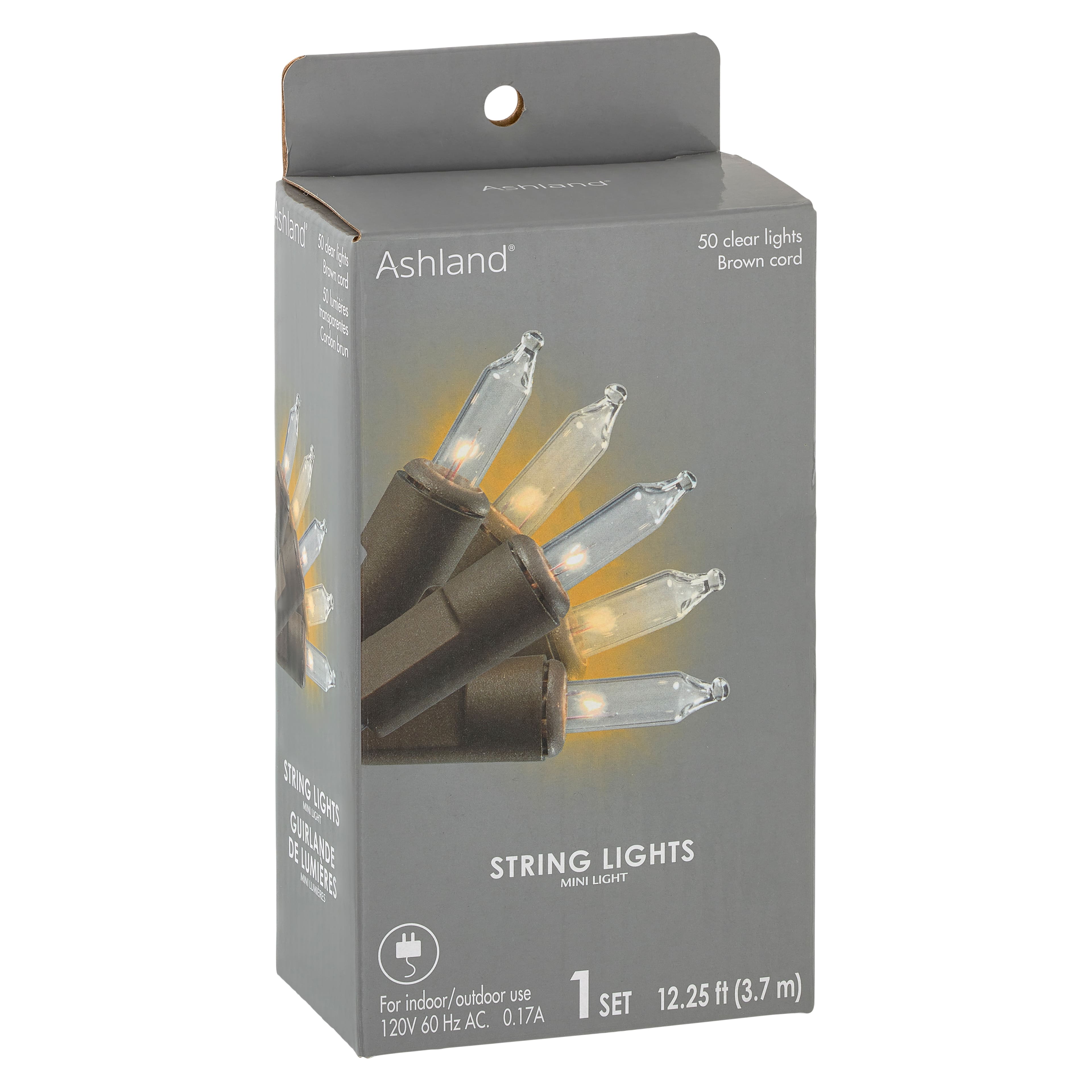50ct. Clear Mini String Lights with Brown Cord by Ashland®