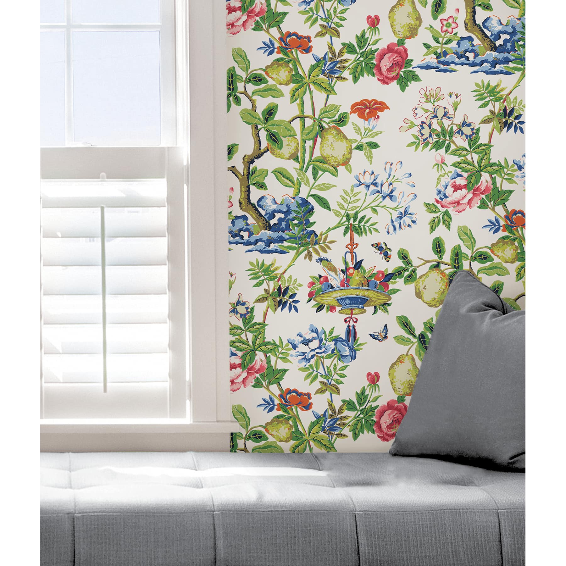 Wallpops Bloom Shantung Garden Scalamandre Self Adhesive Wallpaper