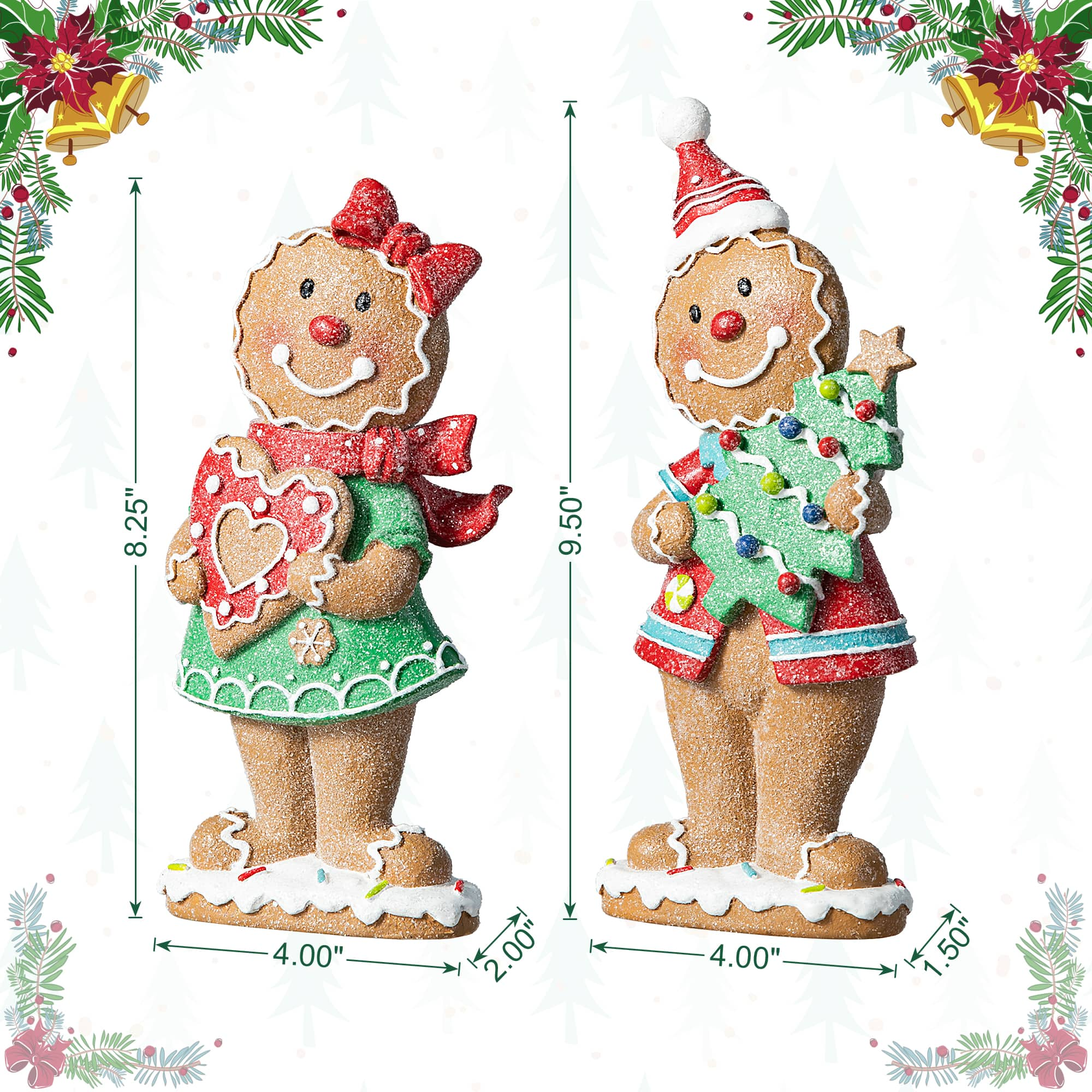 Glitzhome&#xAE; Gingerbread Table D&#xE9;cor Set