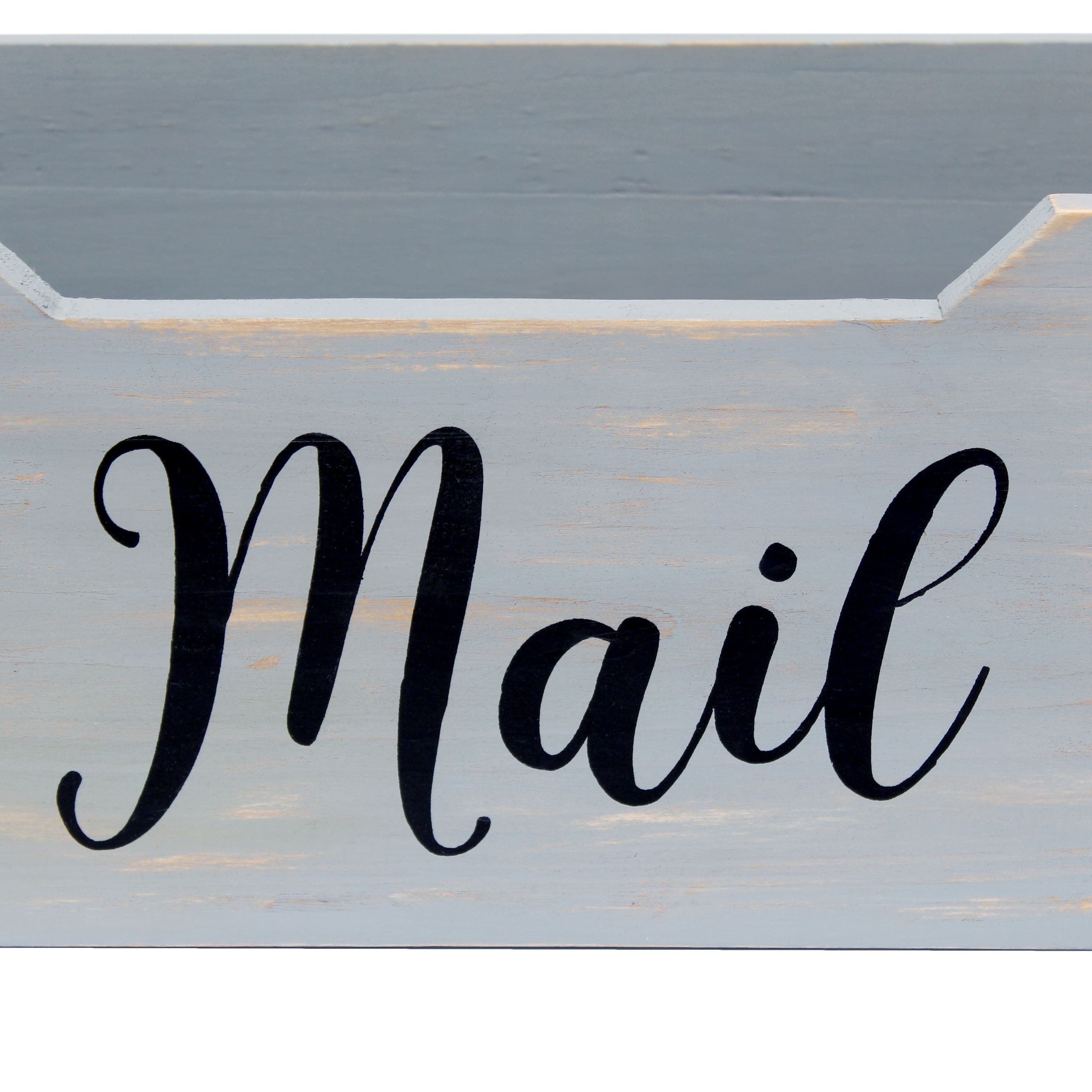 Elegant Designs Decorative Script Word Mail Organizer Box