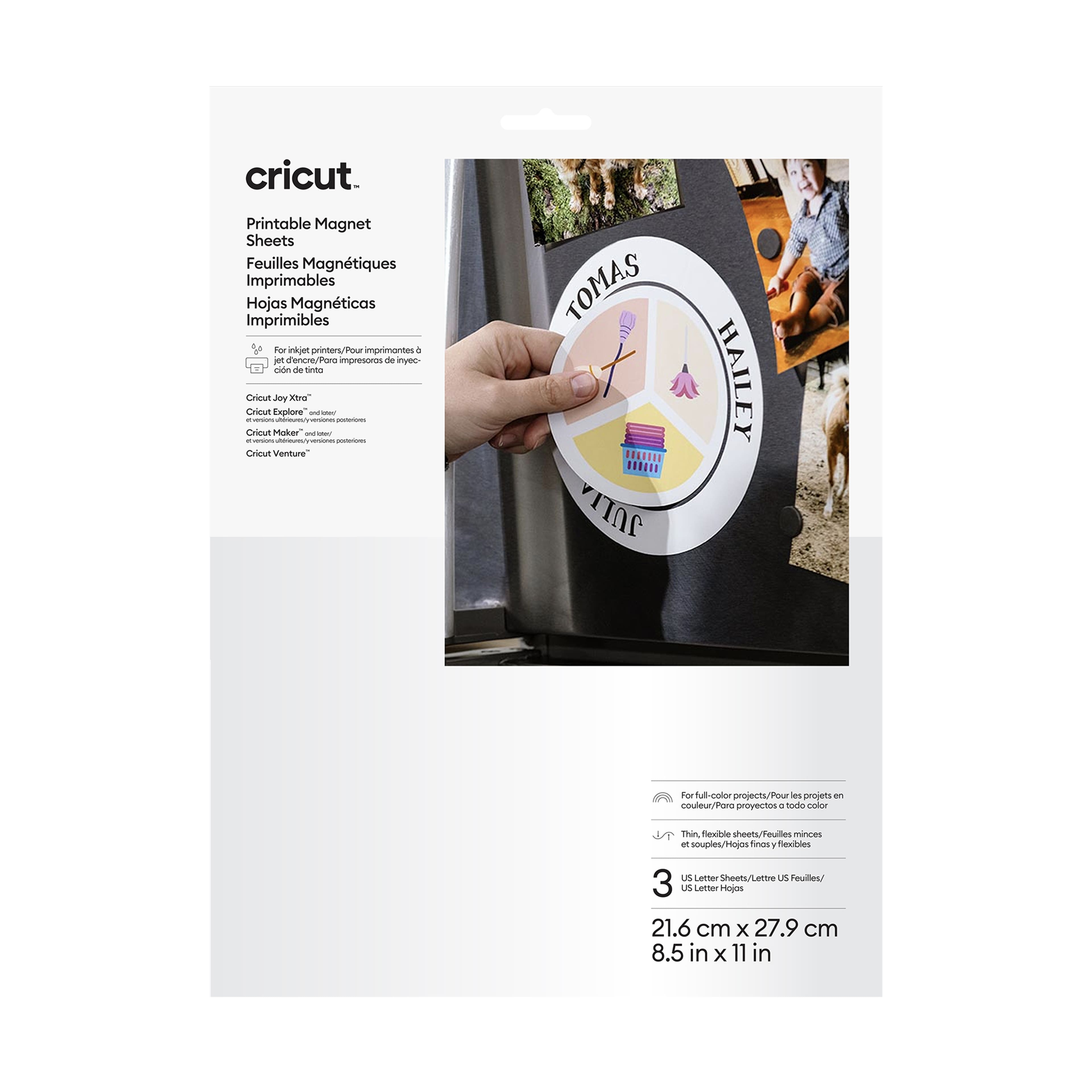 Cricut&#xAE; 8.5&#x22; x 11&#x22; White Printable Magnet Sheets, 3ct.