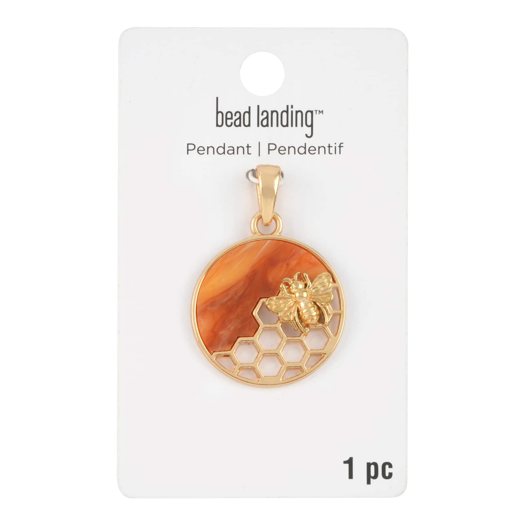 12 Pack: Honeycomb Bee Pendant by Bead Landing&#x2122;