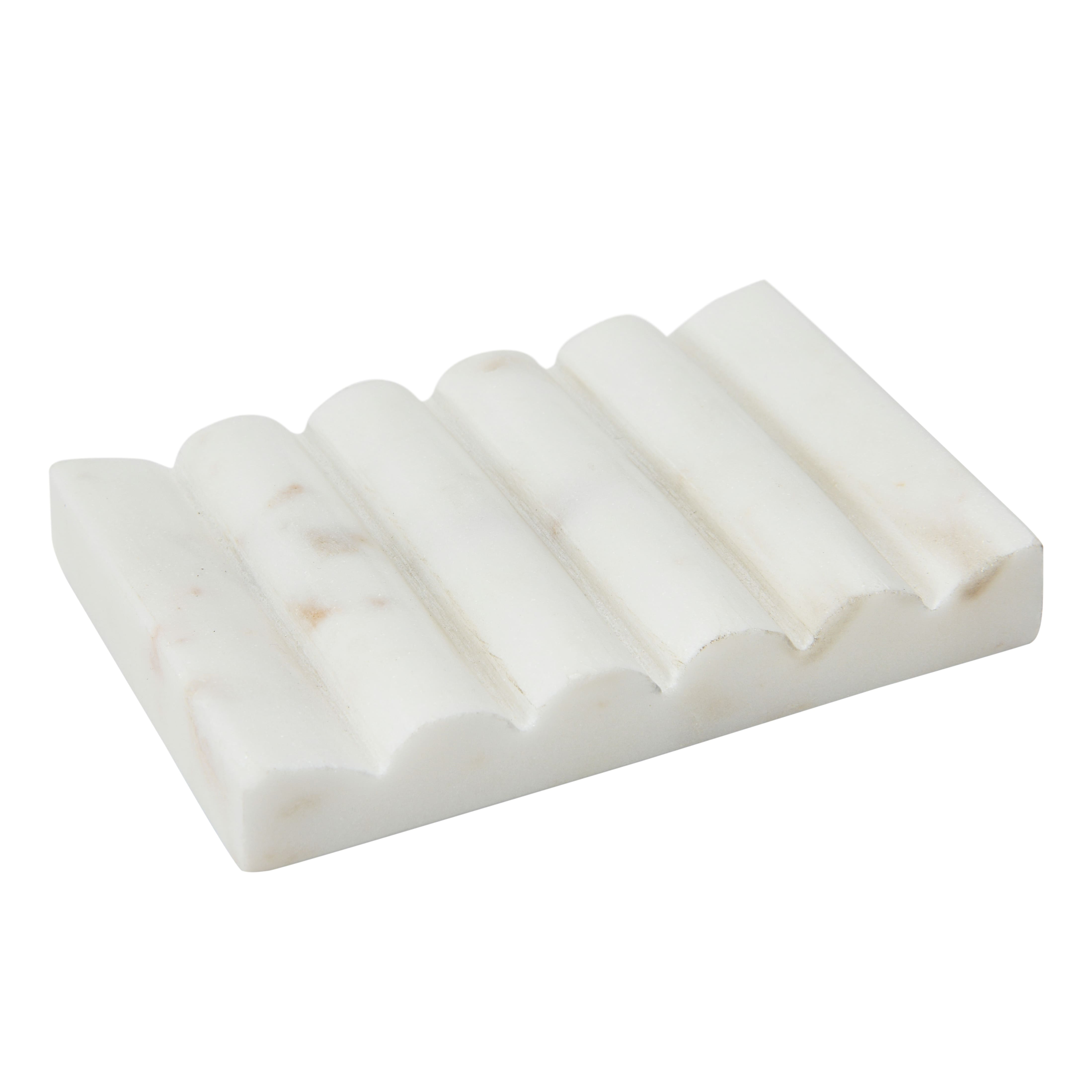 Hello Honey® 5" Contemporary Carved Marble Bathroom Soap Dish