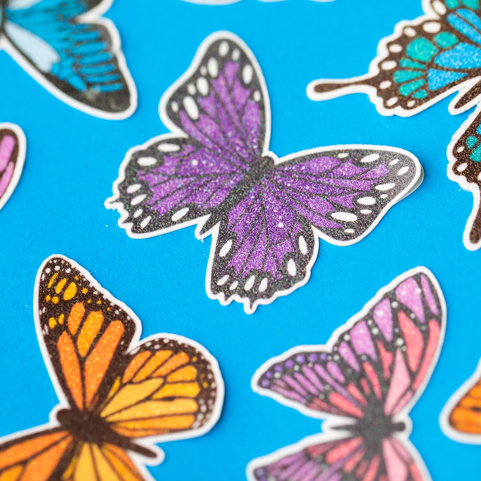 White Glitter Cardmaking Peel Offs Stickers Sheets Starform 7024 Dragonflies 