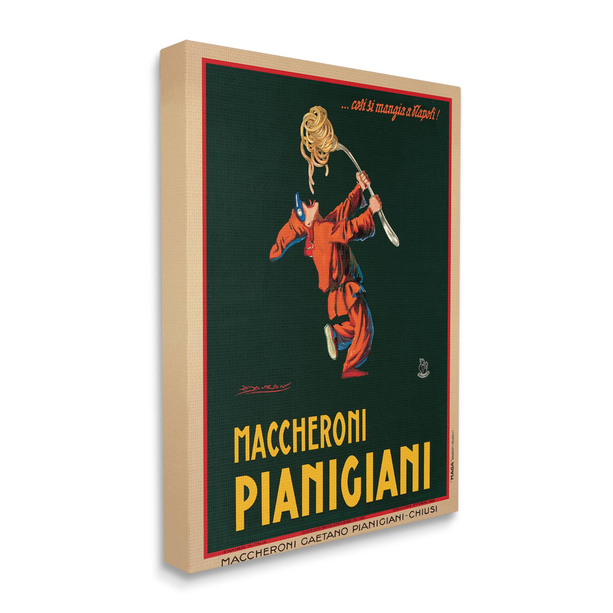 Stupell Industries Maccheroni Pianigiani Vintage Design Canvas Wall Art