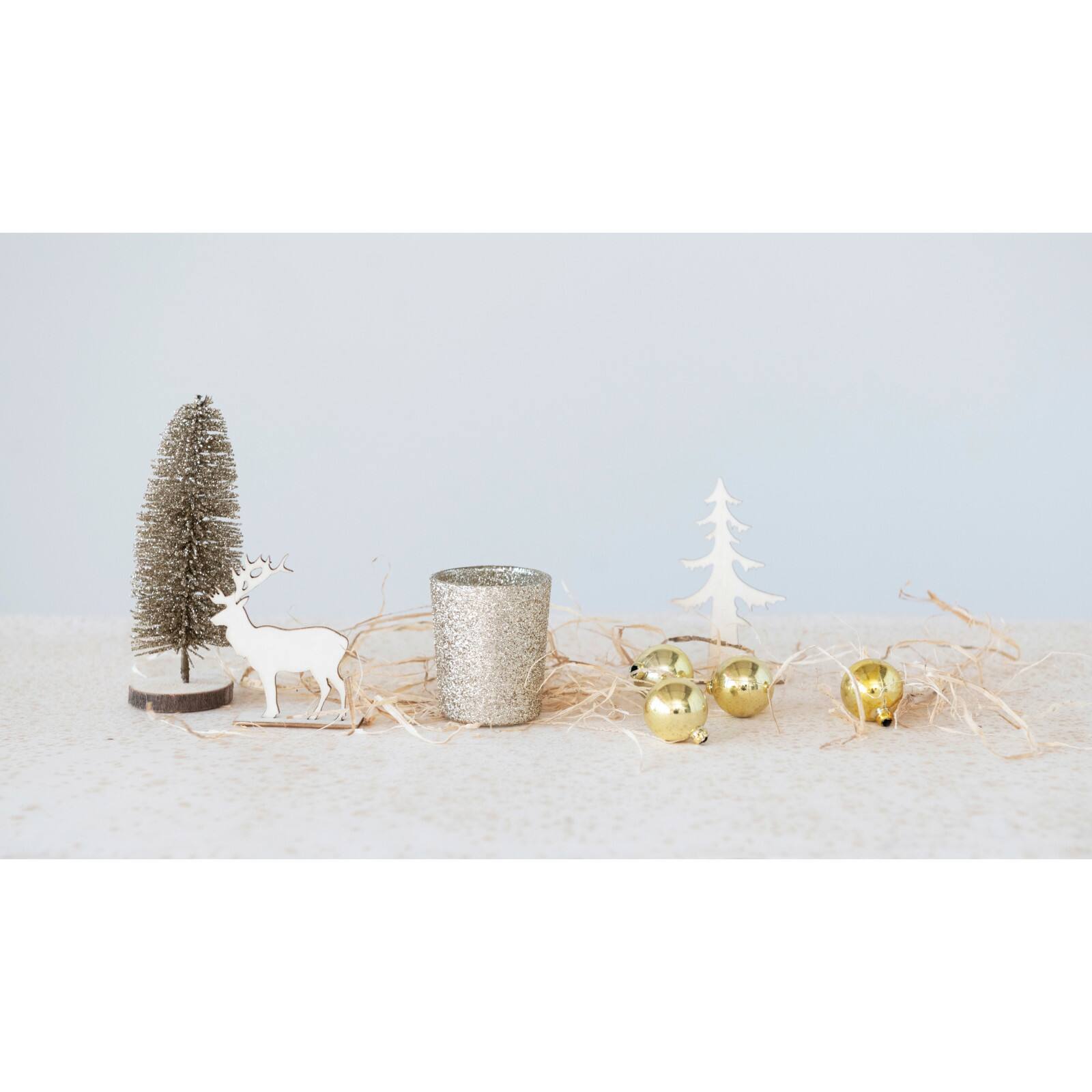 Hello Honey® 8 Piece Gold Christmas Ornaments, Candle & Woodland Icons Candle Garden Kit