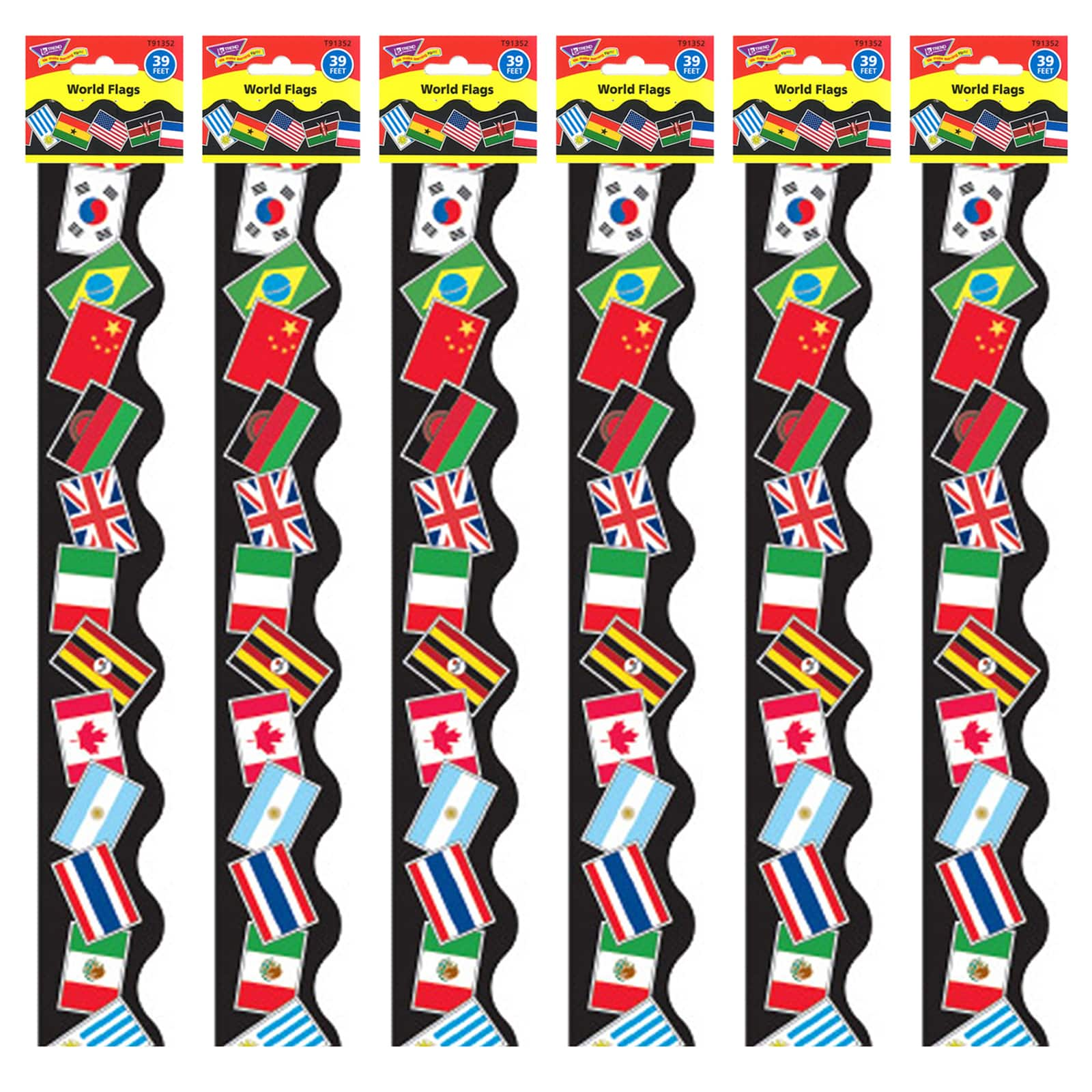 Trend Enterprises&#xAE; Terrific Trimmers&#xAE; World Flags Borders, 234ft.