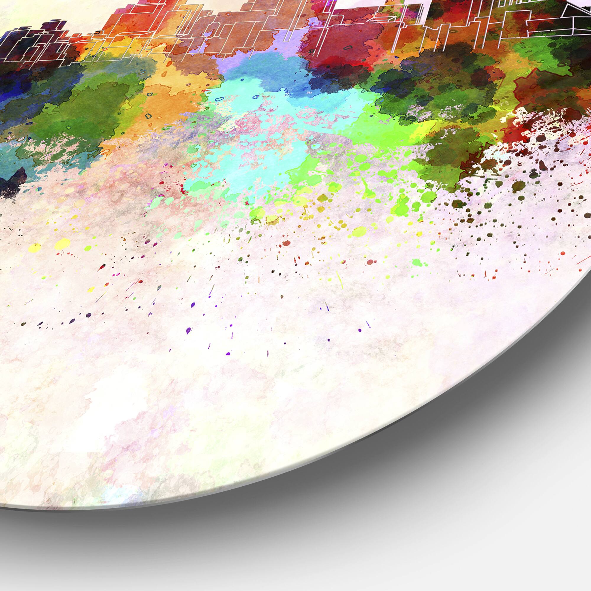 Designart - Cincinnati Skyline&#x27; Disc Cityscape Metal Artwork Print