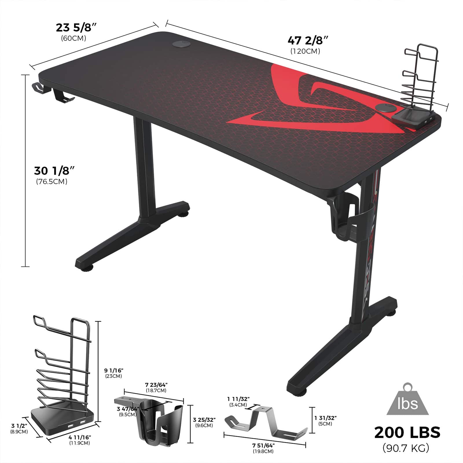 Eureka Ergonomic&#xAE; 47&#x22; Black Multi-Style Crafting Table &#x26; Workstation