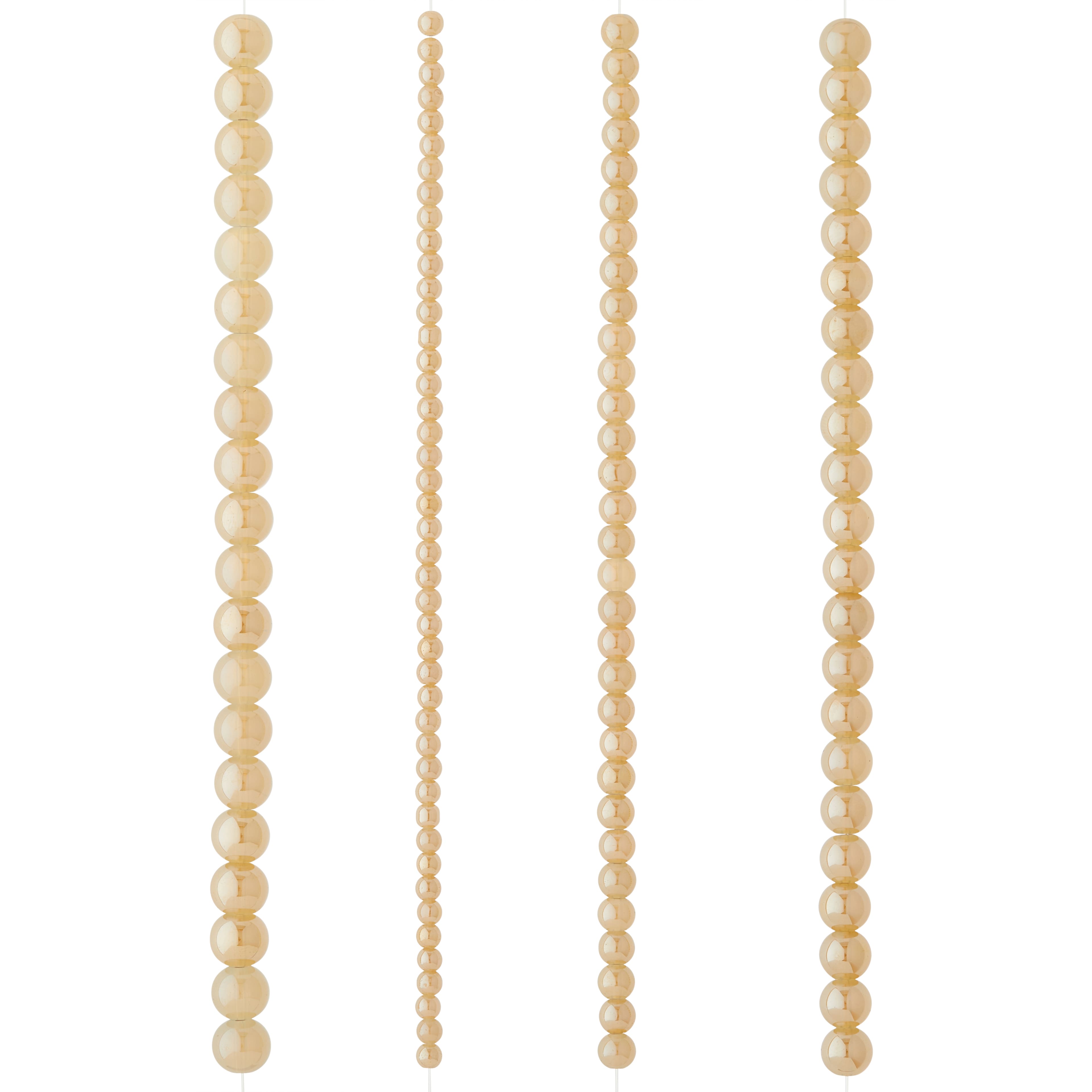 Champagne Silverite Round Glass Beads by Bead Landing&#x2122;