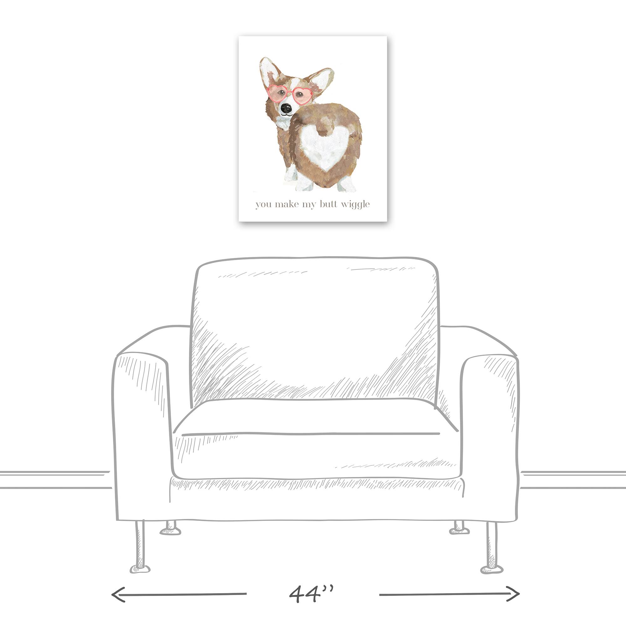 Corgi Wiggle Butt Canvas Wall Art