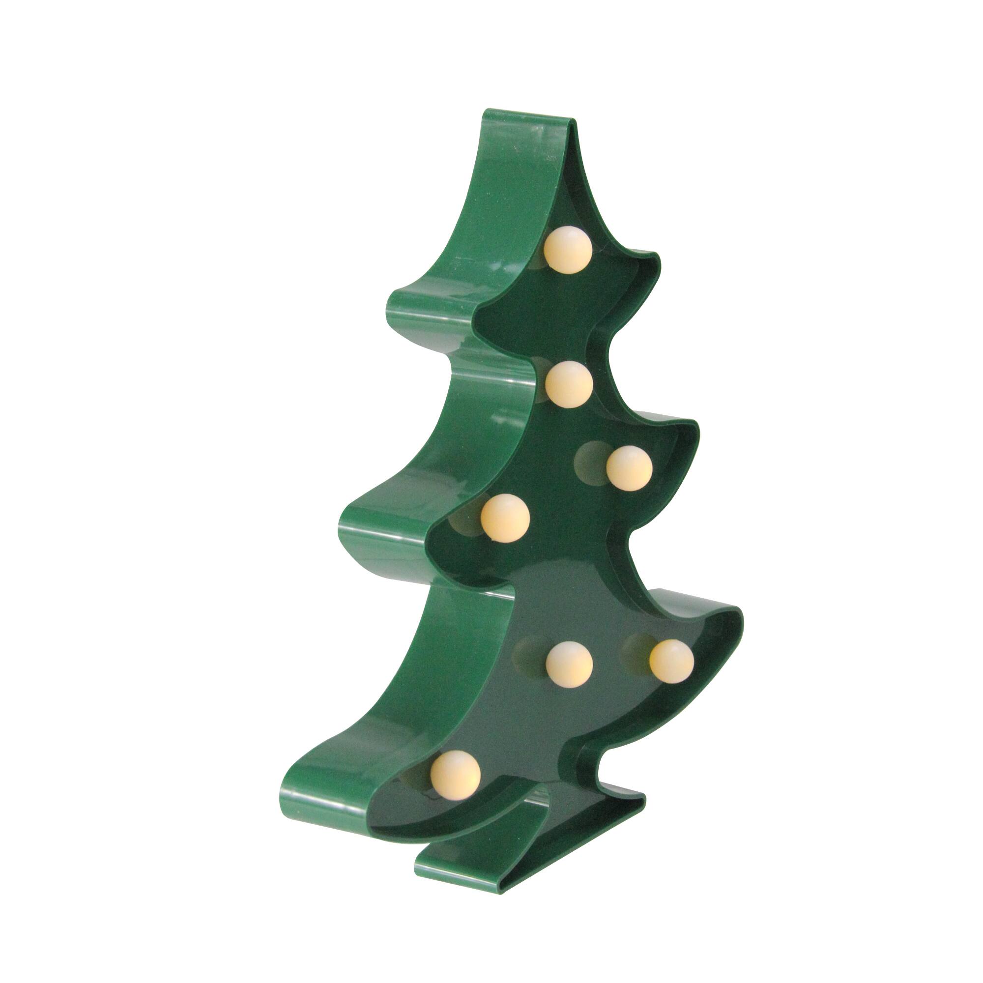 8.75&#x22; Green Christmas Tree Marquee Wall Sign