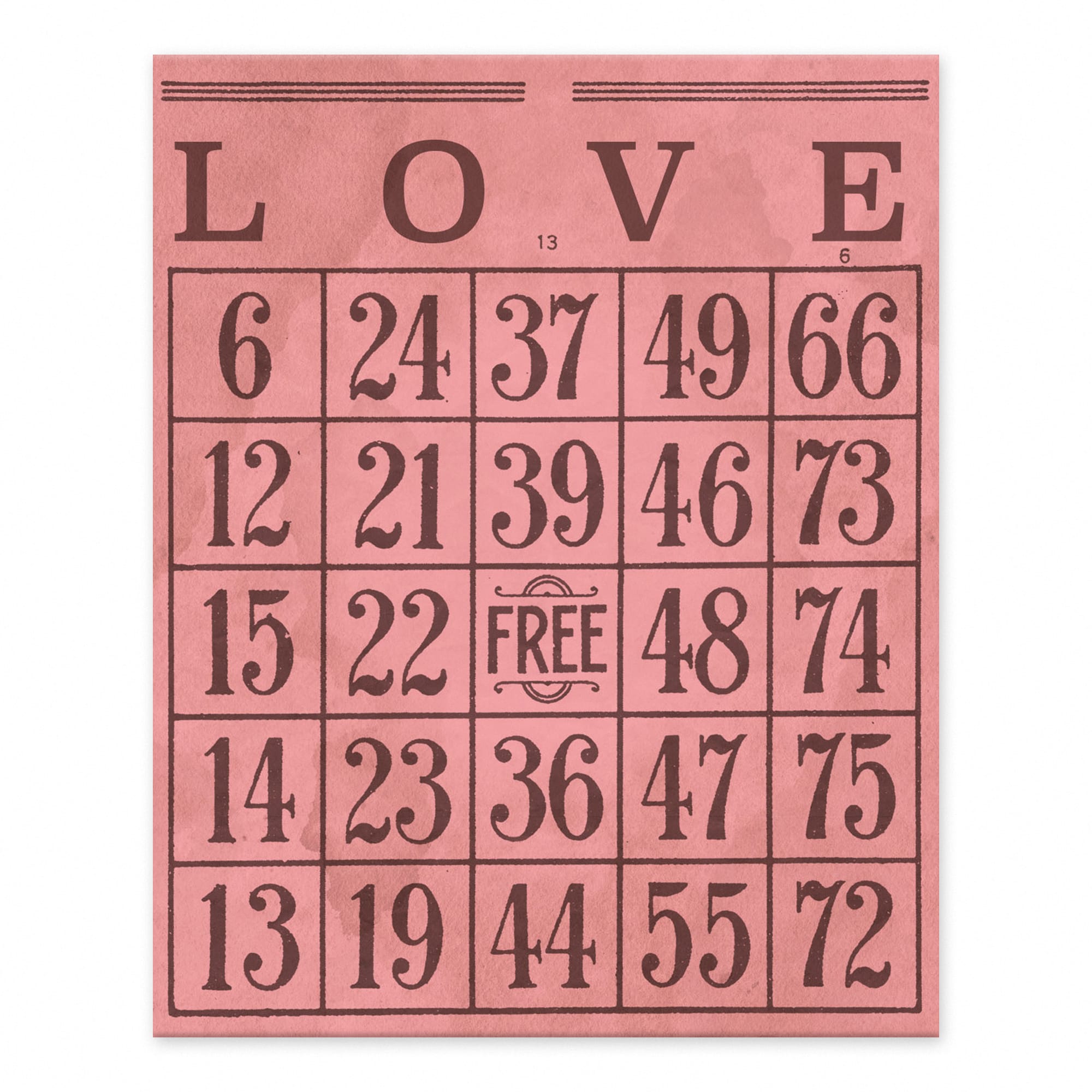 Valentine Bingo 8&#x22; x 10&#x22; Tabletop Canvas