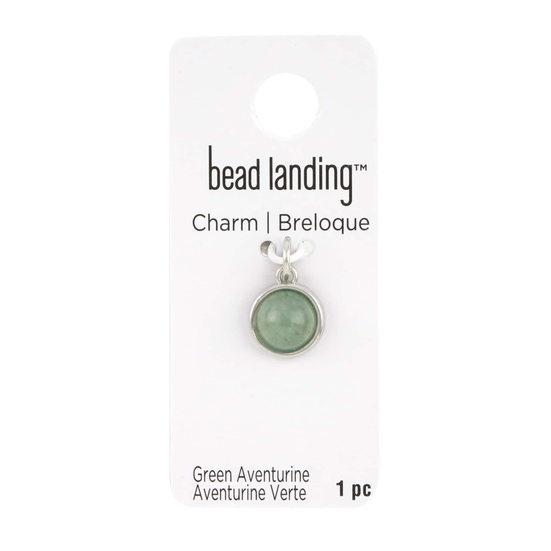 Breloque ronde en aventurine vert de Bead Landing