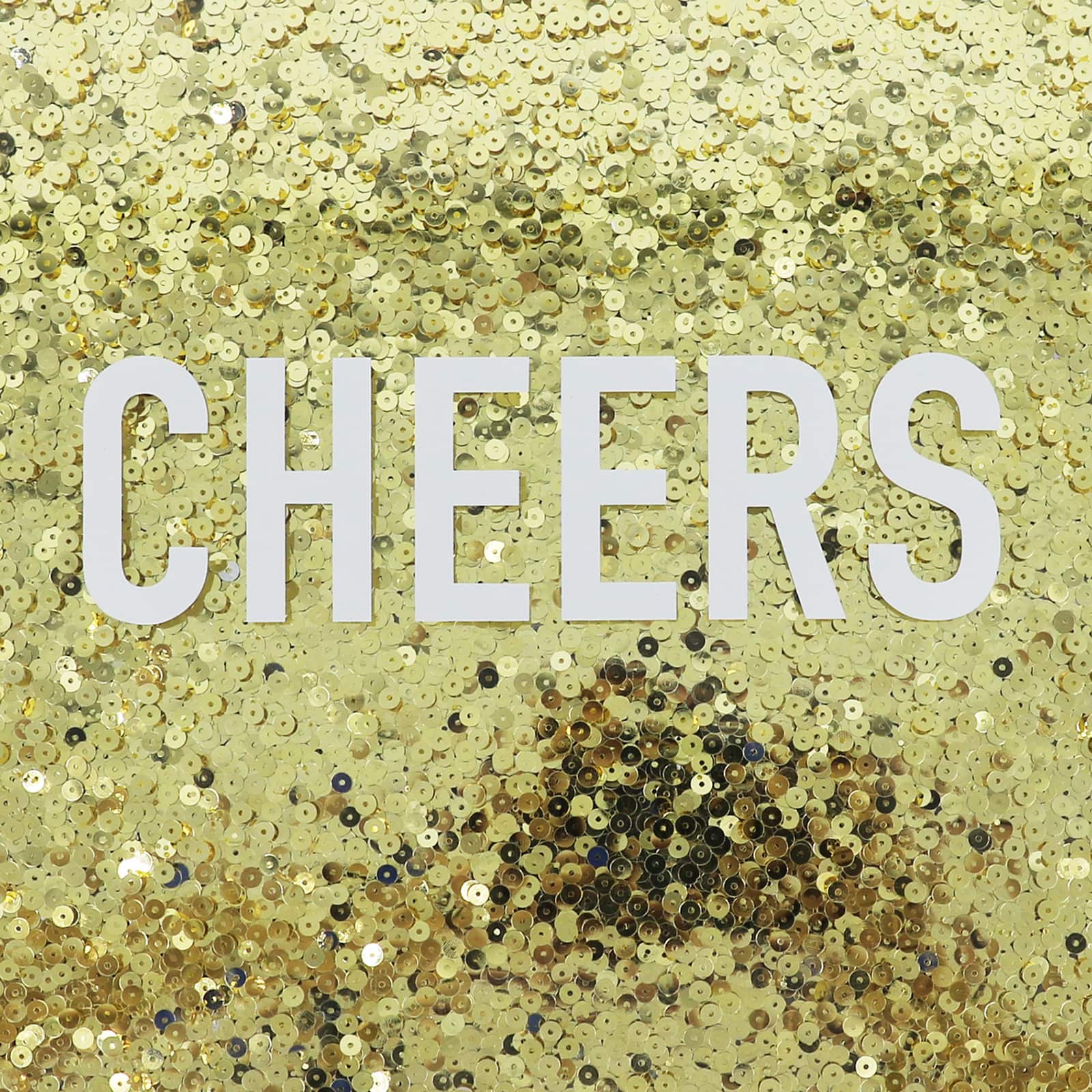 12" Cheers Gold Sequin-Filled Square Plastic Tray by Ashland®