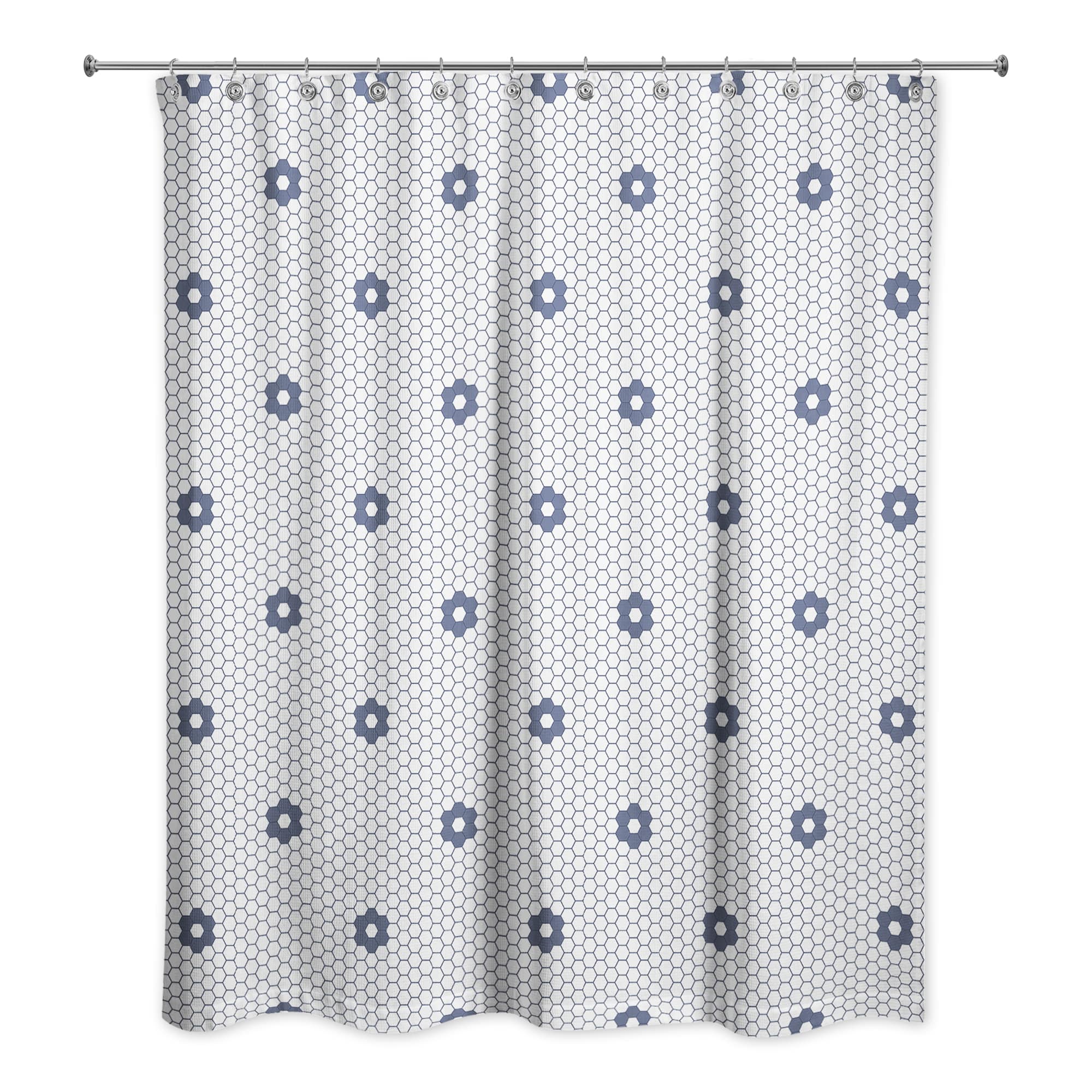 Floral Tile Pattern 71" x 74" Shower Curtain