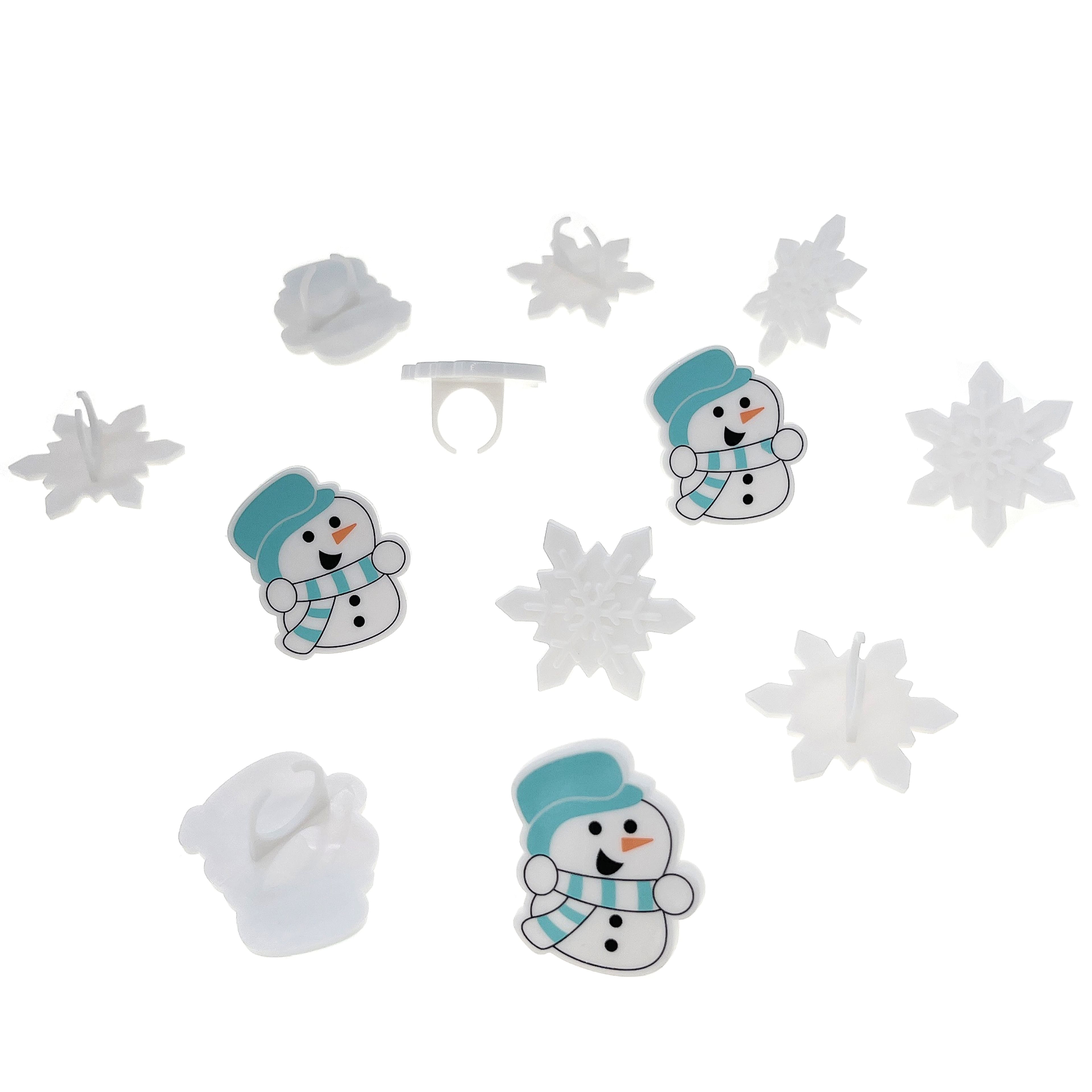 Snowflake &#x26; Snowman Decorative Cupcake Rings, 12ct. by Celebrate It&#xAE;