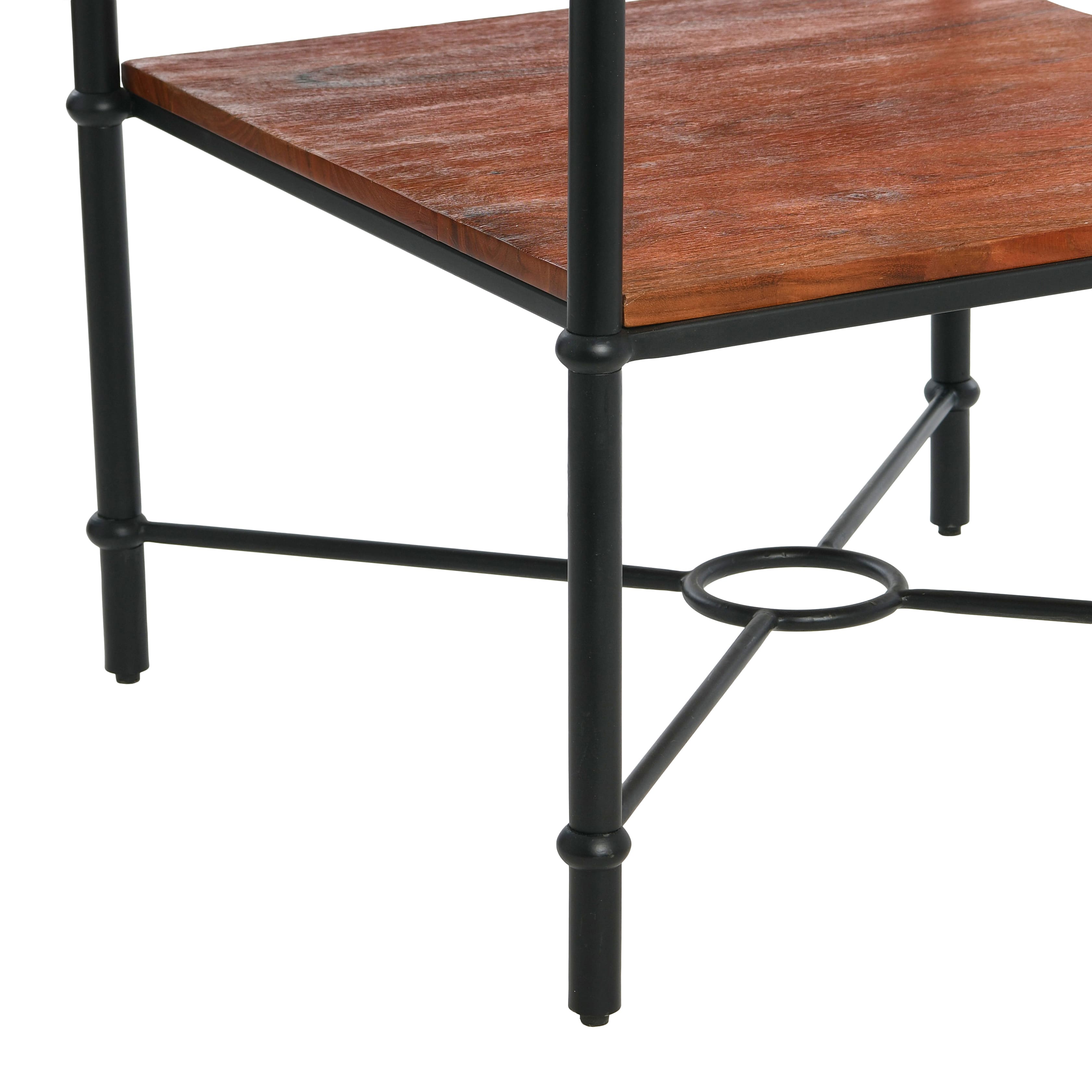 Hello Honey&#xAE; 24&#x22; Saratoga Rustic Wood &#x26; Metal End Table