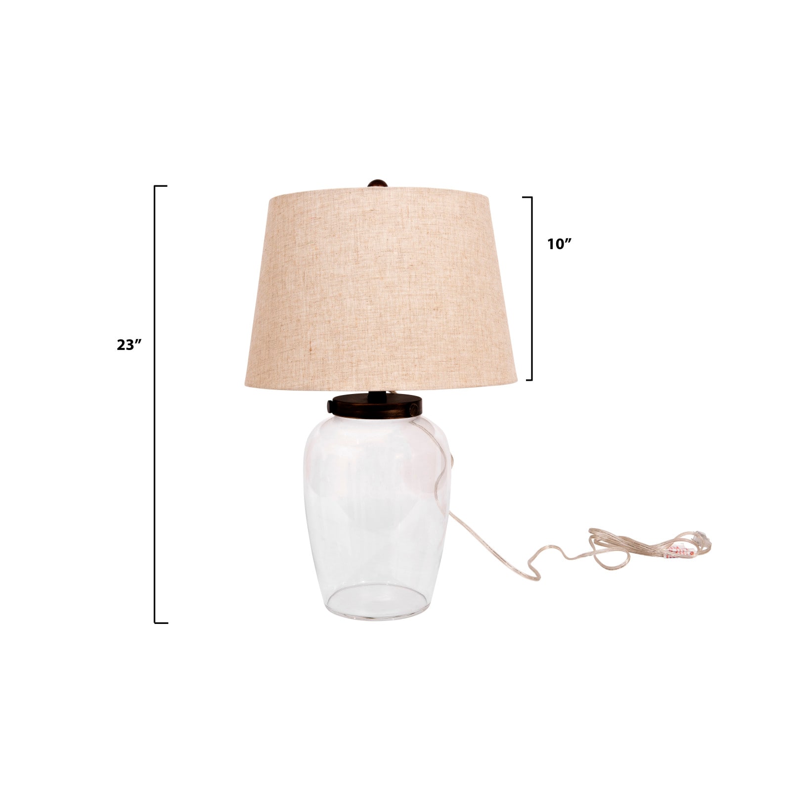 23&#x22; Glass Fillable Table Lamp