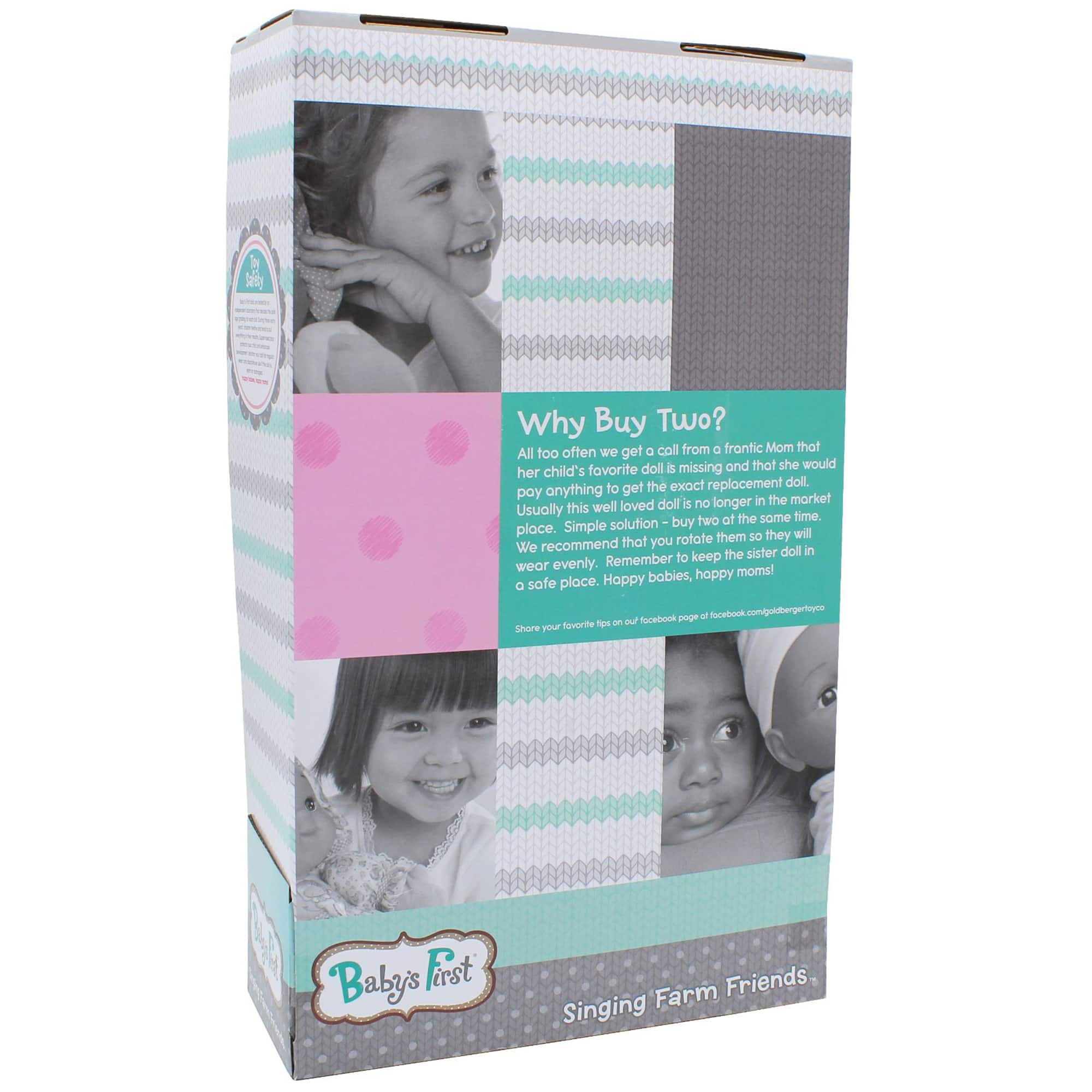 Goldberger Baby's First Doll Cow Singing Farm Animal Friends