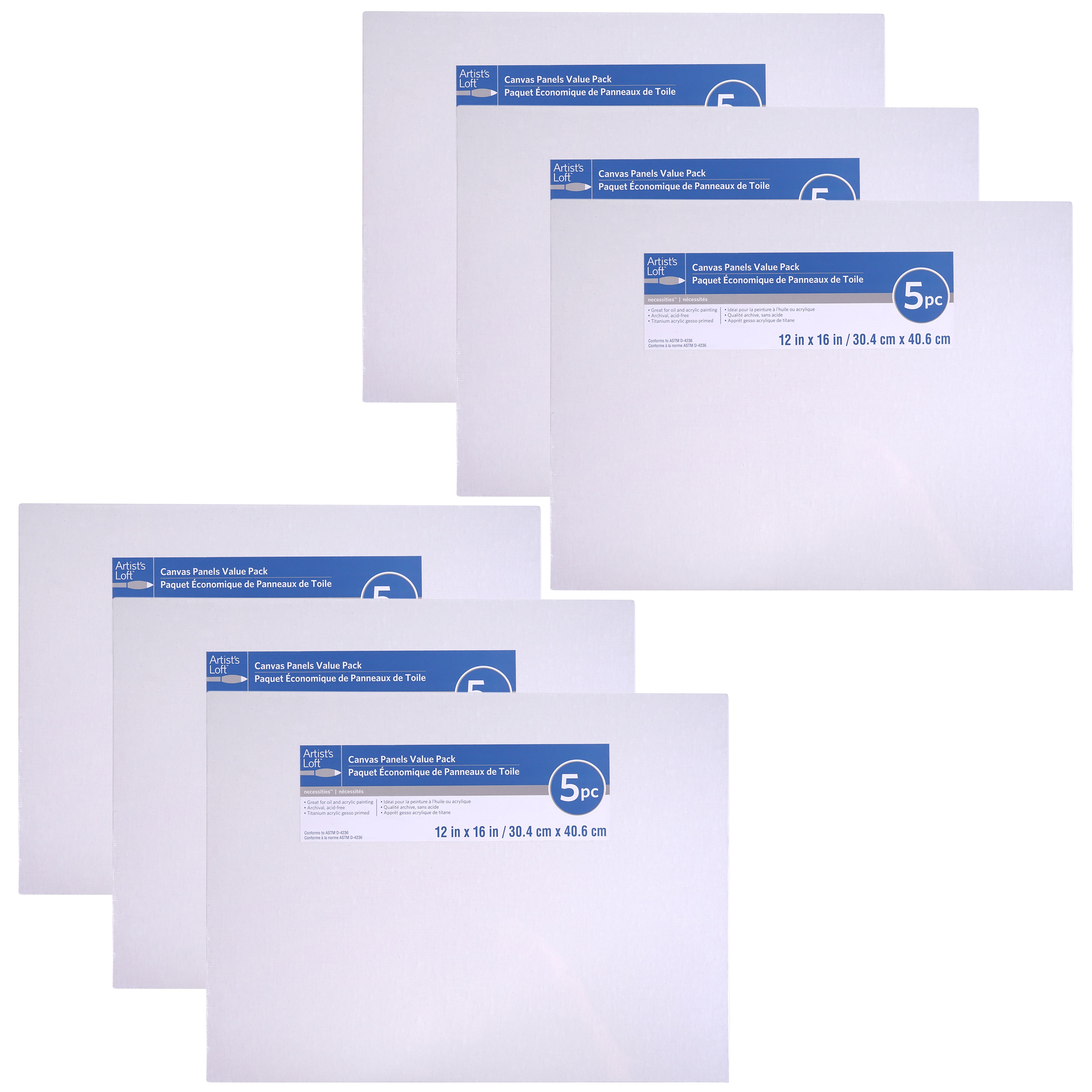 6 Packs: 5 ct. (30 total) Value Pack Canvas Panels by Artist's Loft® Necessities™