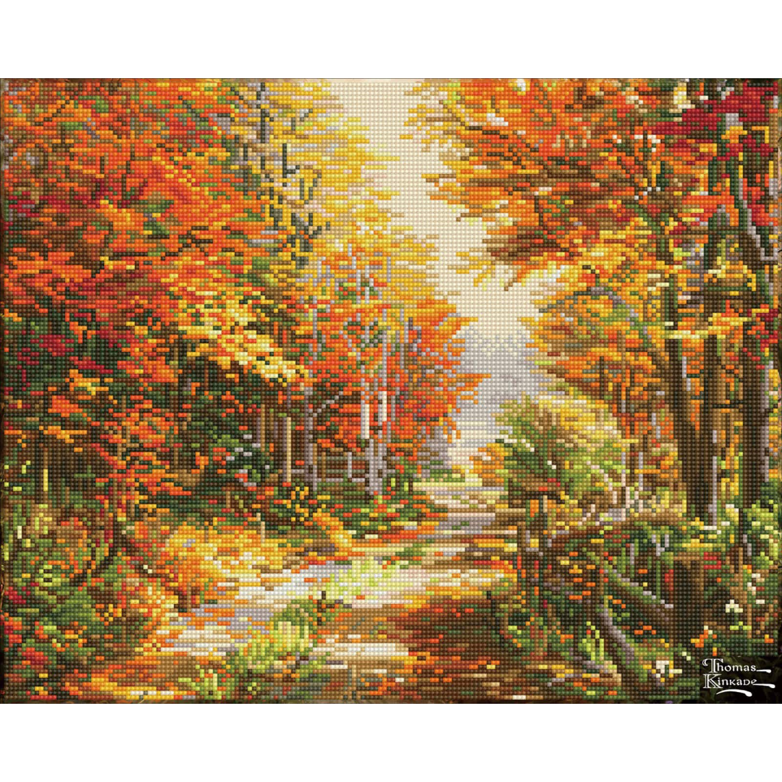 Diamond Dotz® Intermediate Level Thomas Kinkade A Walk Down Autumn Lane Diamond Painting Kit