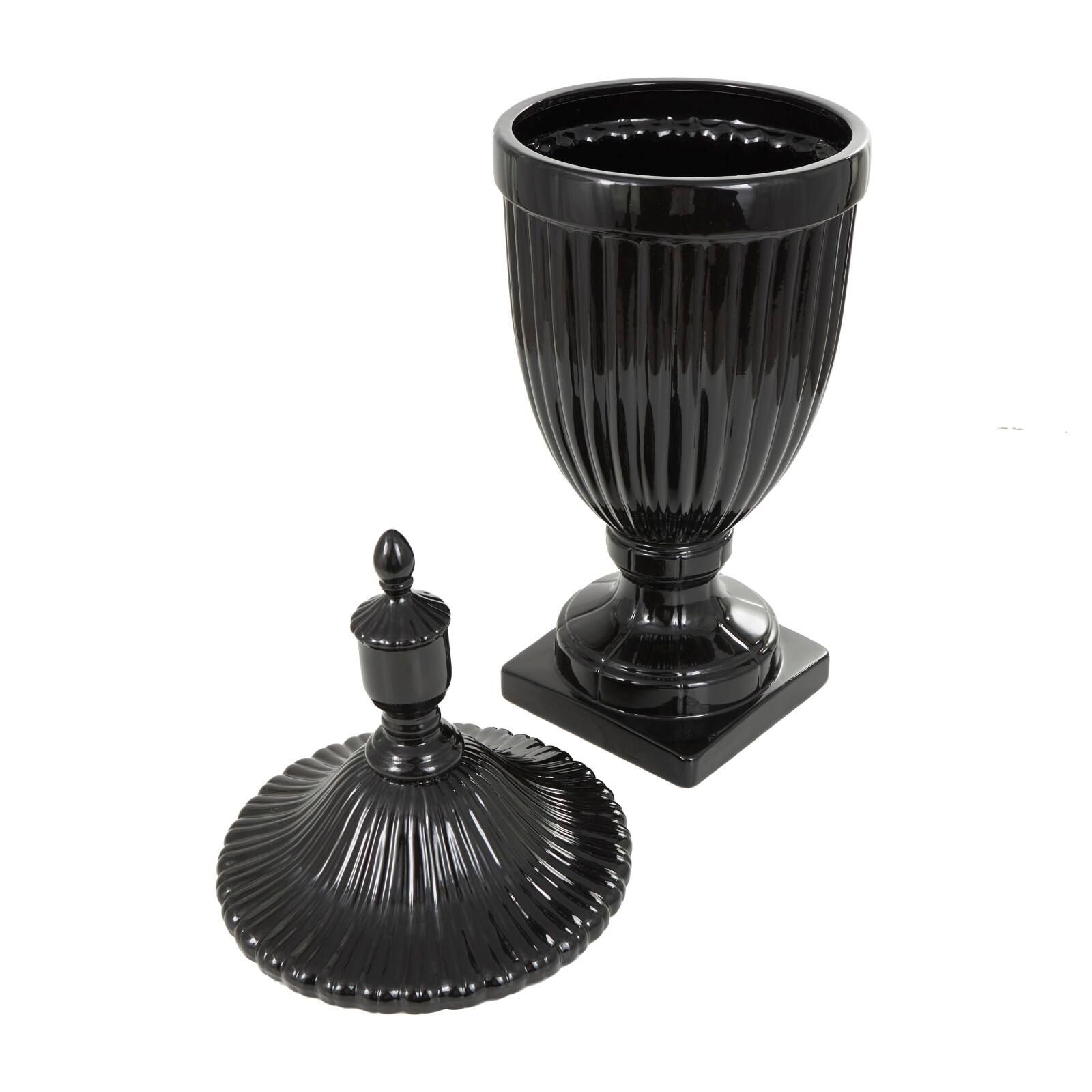 Black Ceramic Decorative Jar