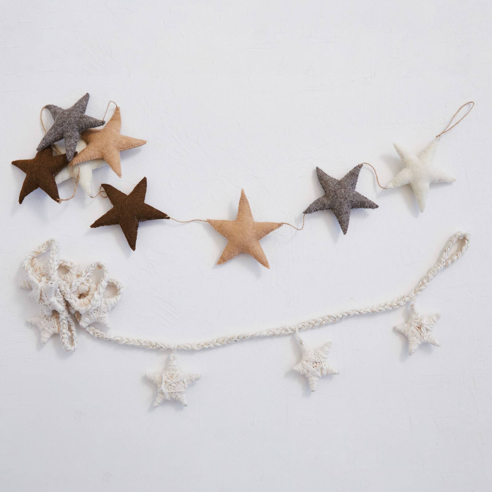 Hello Honey&#xAE; 6ft. Natural Handmade Cotton Blend Star Garland