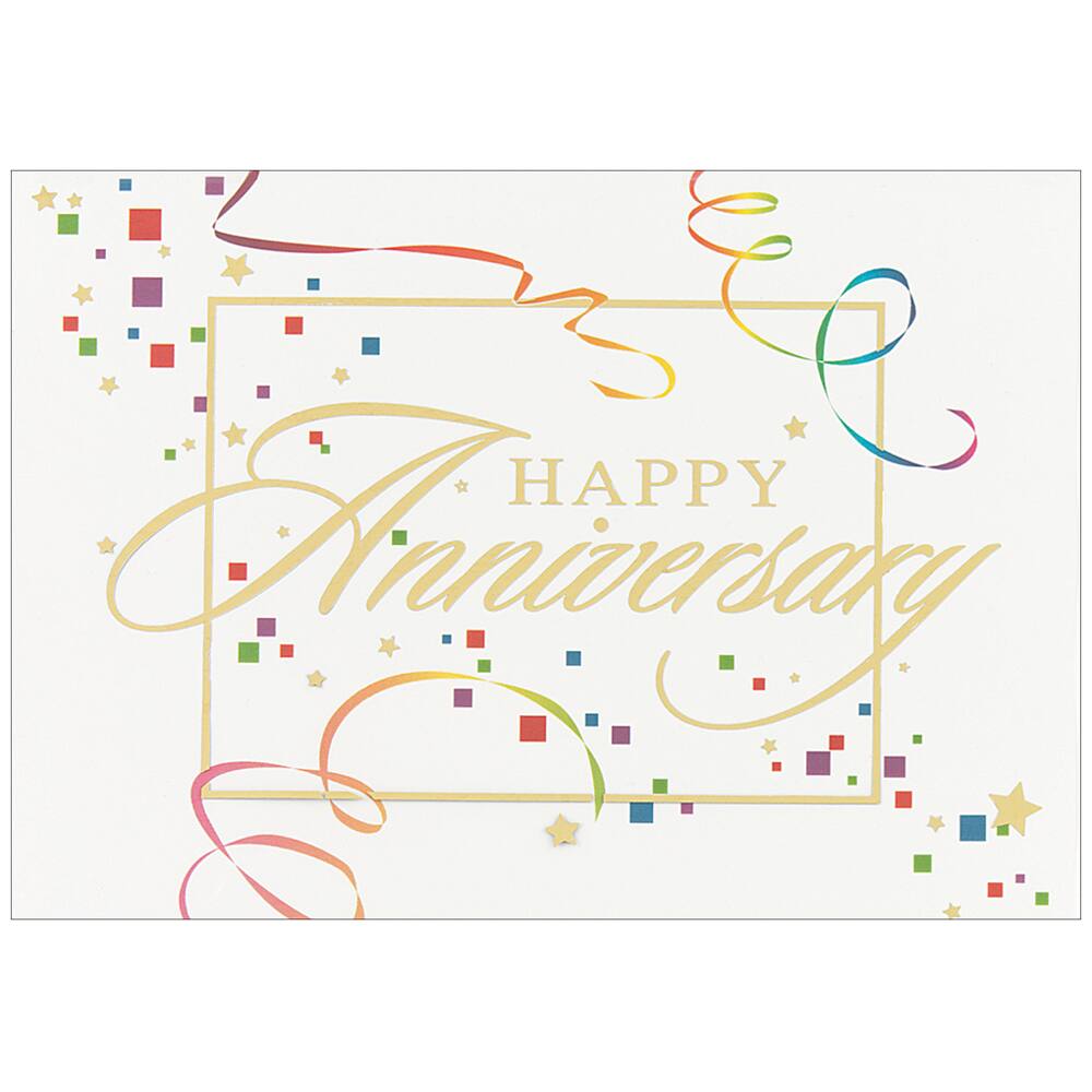 JAM Paper Colorful Squares Blank Anniversary Card Set