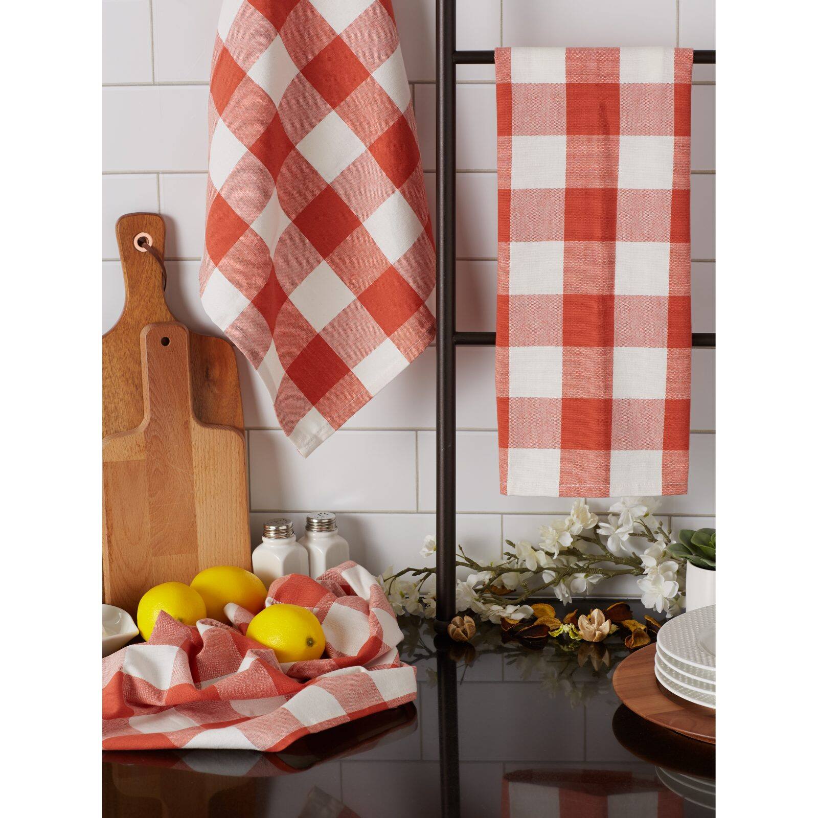 DII&#xAE; Vintage Red Buffalo Check Dish Towels, 3ct.