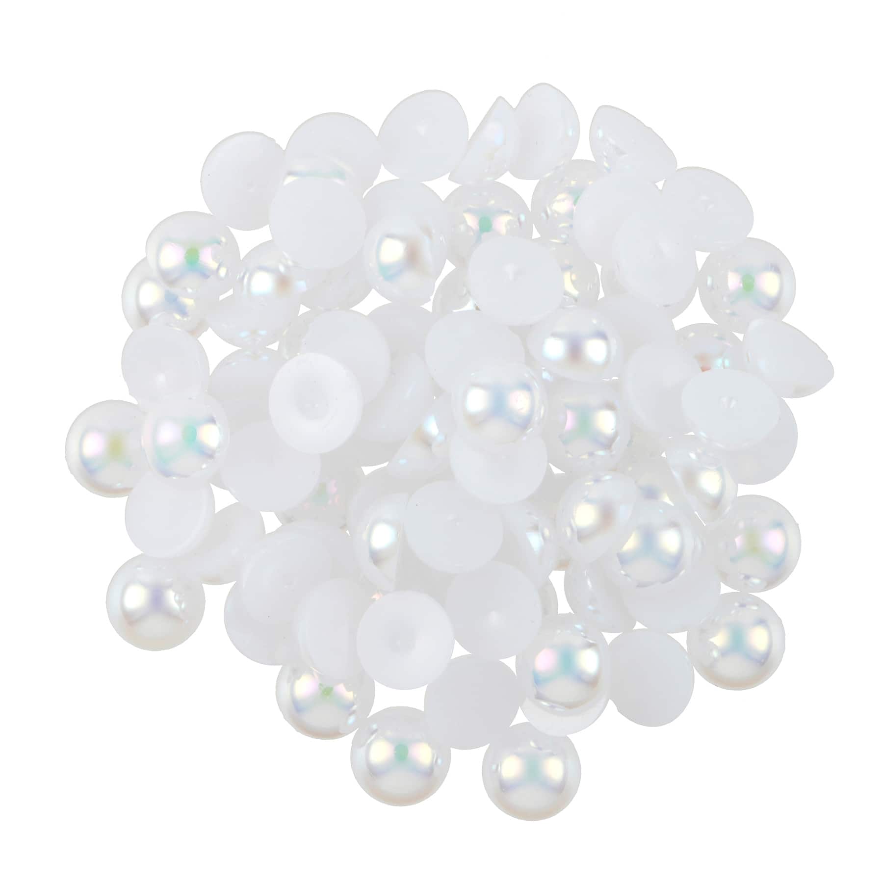 7.5mm White AB Round Flatback Plastic Pearls, 1,200ct. by Bead Landing&#x2122;