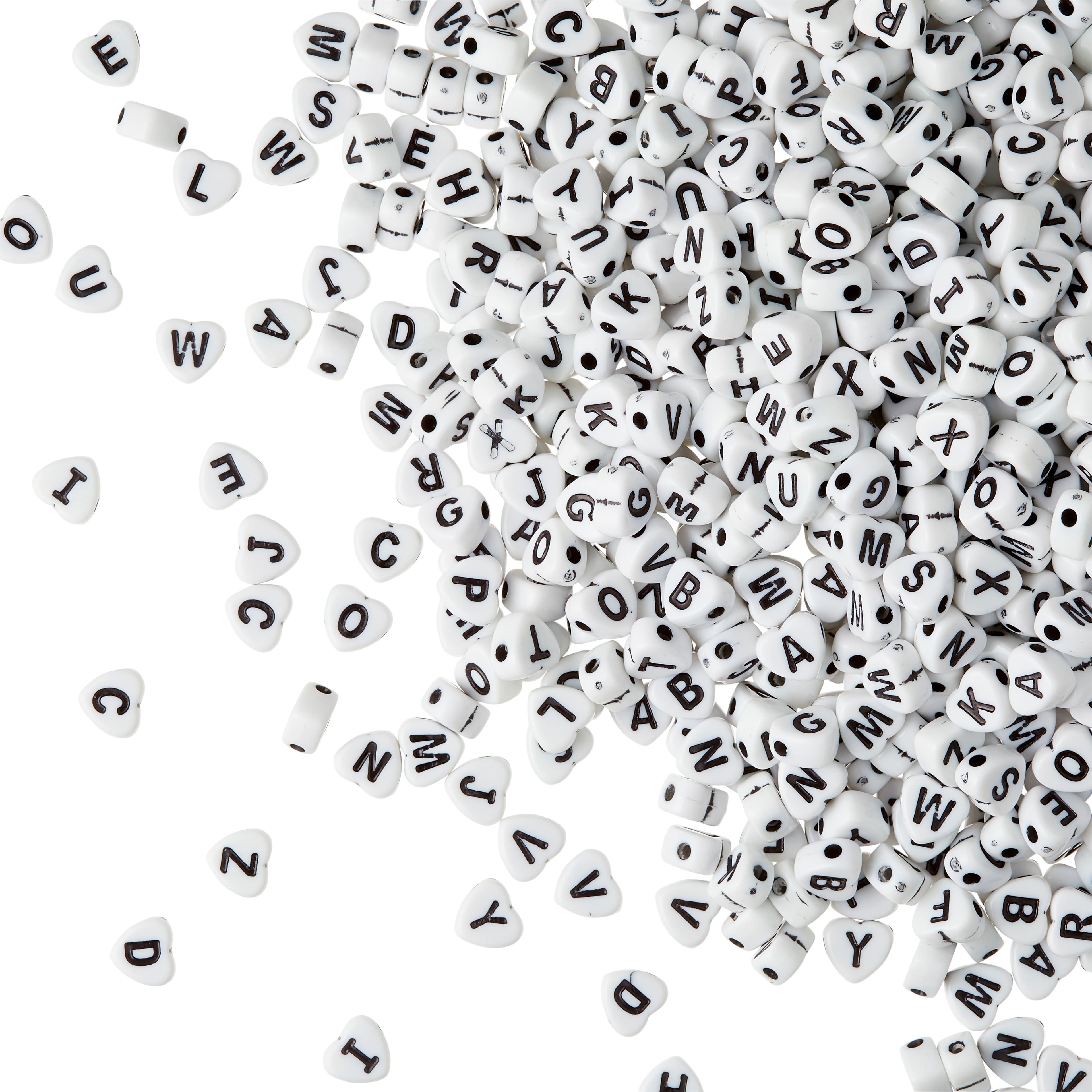 12 Pack: Alphabet Acrylic Heart Craft Beads by Bead Landing™, 7mm