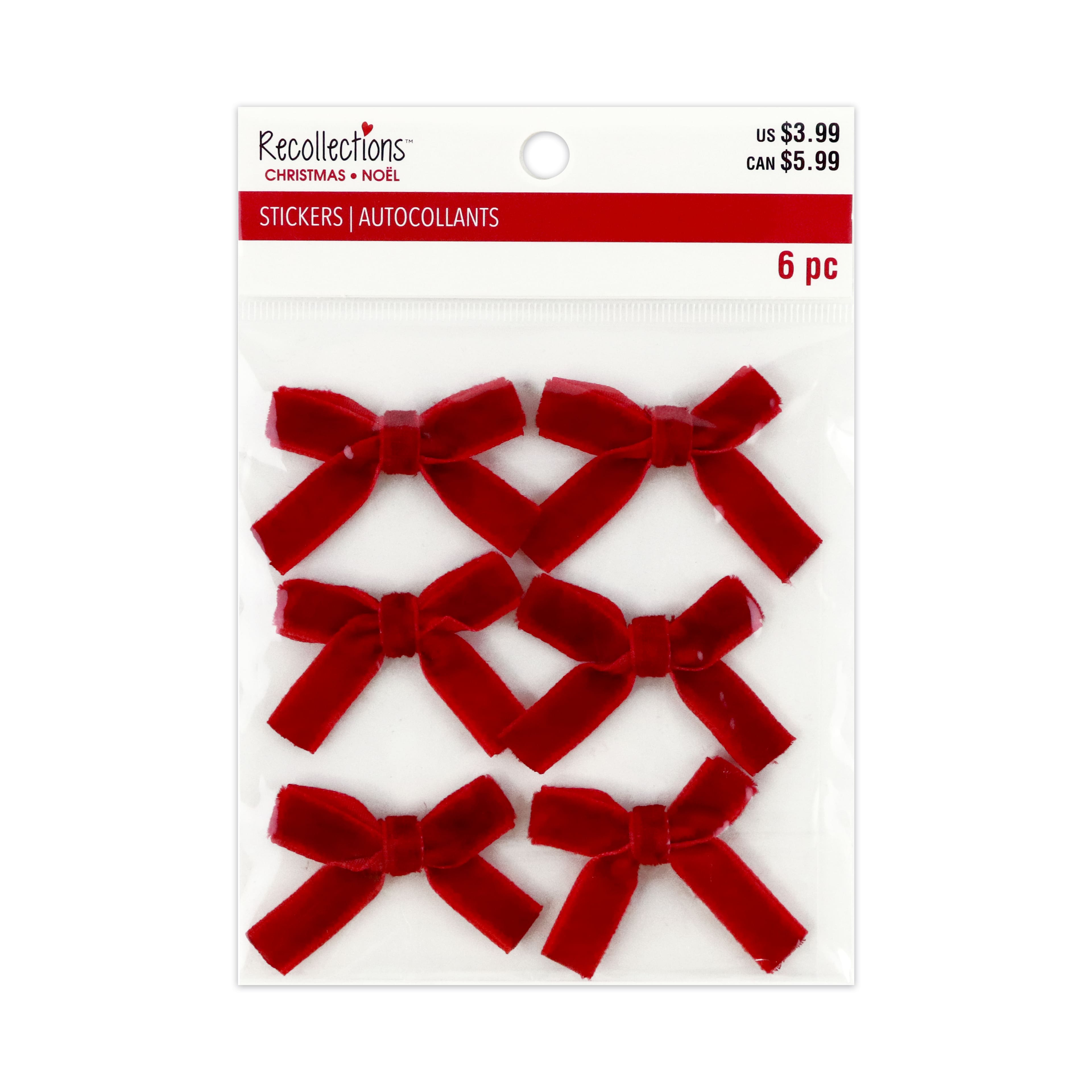 Red Velvet Bow Stickers by Recollections&#x2122;