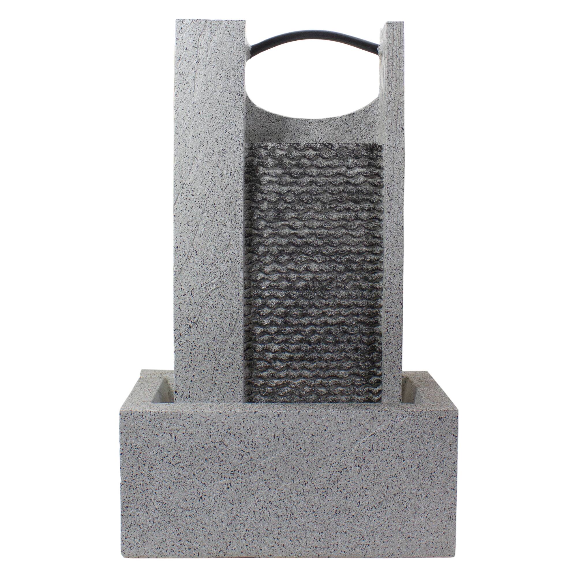 23&#x22; Gray Modern Style Rainfall Outdoor Water Fountain