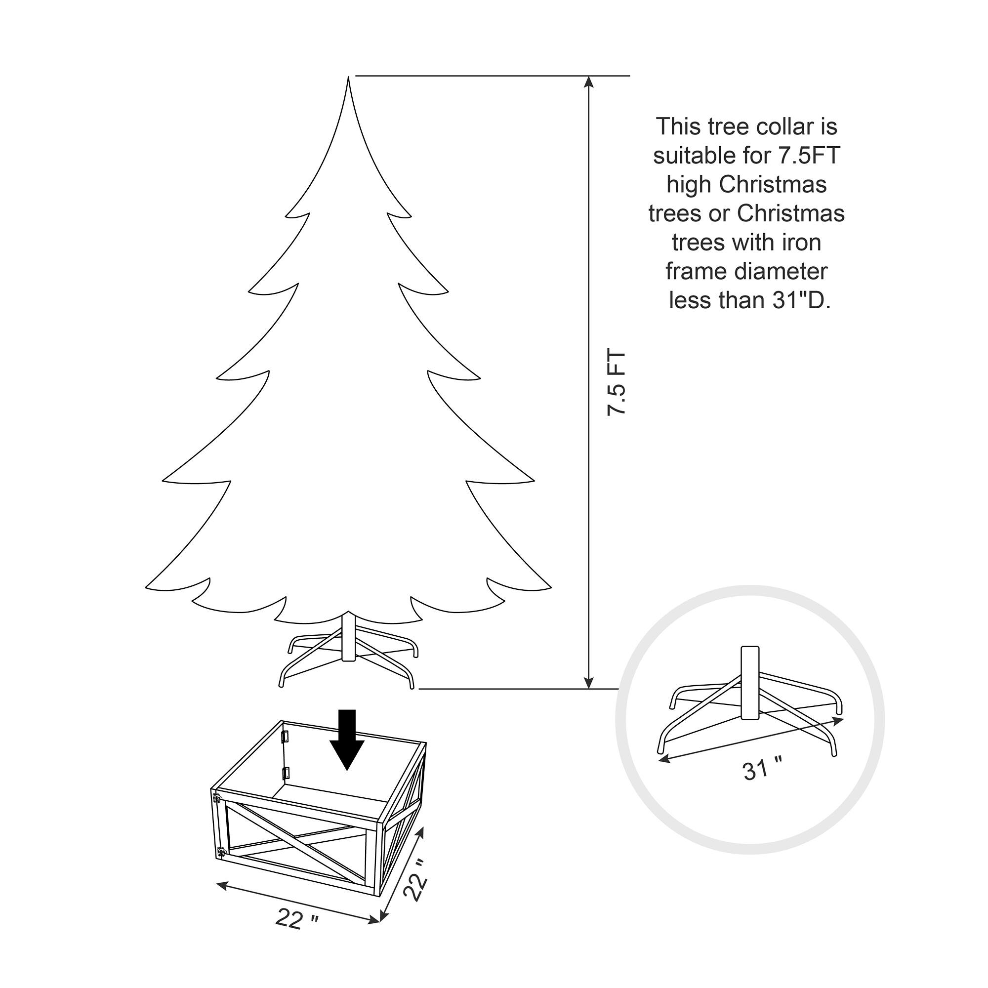 Glitzhome&#xAE; 22&#x22; Wooden Tree Collar