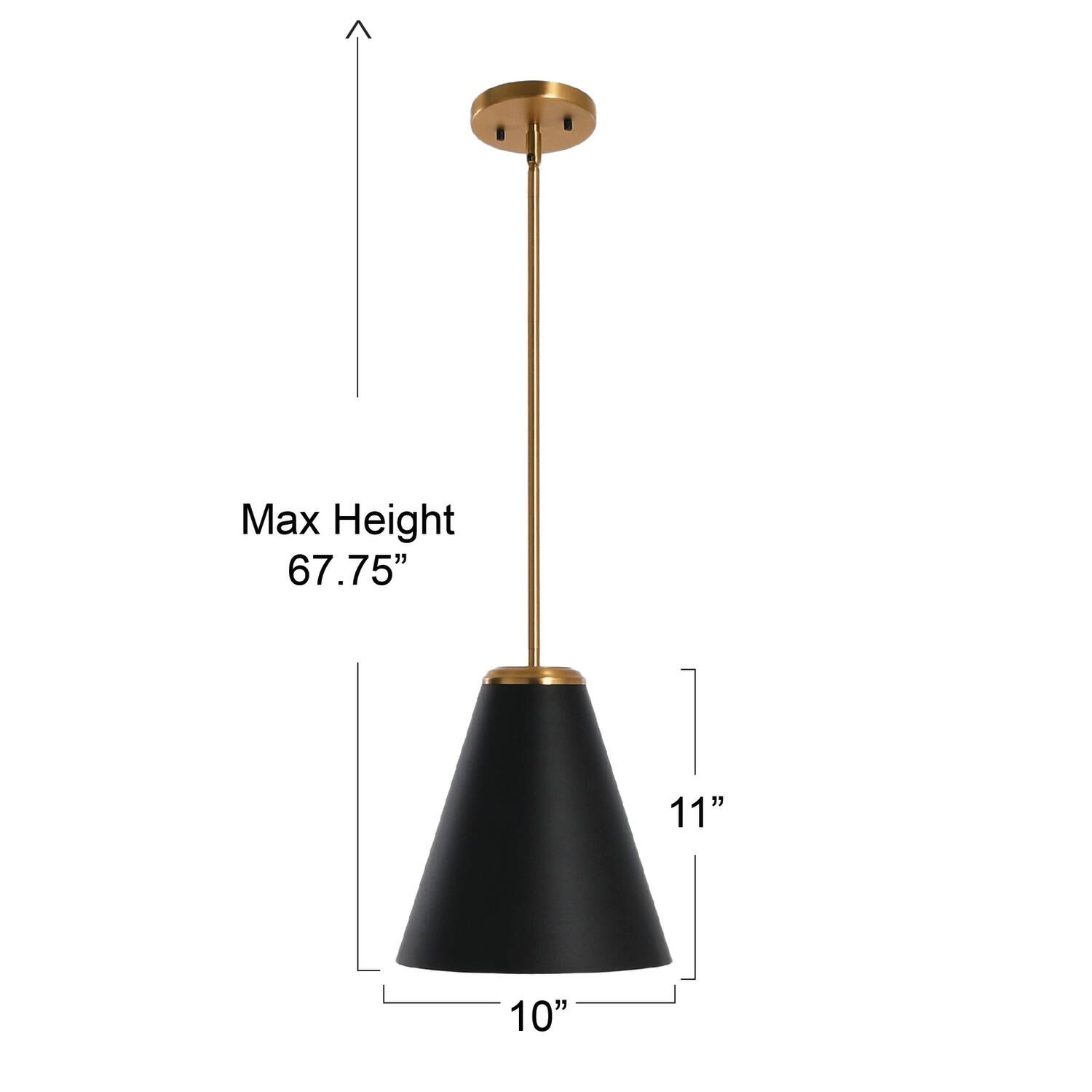 Hello Honey® Robert Stevenson Lighting Beckett Black & Brushed Gold Metal Ceiling Light with Shade