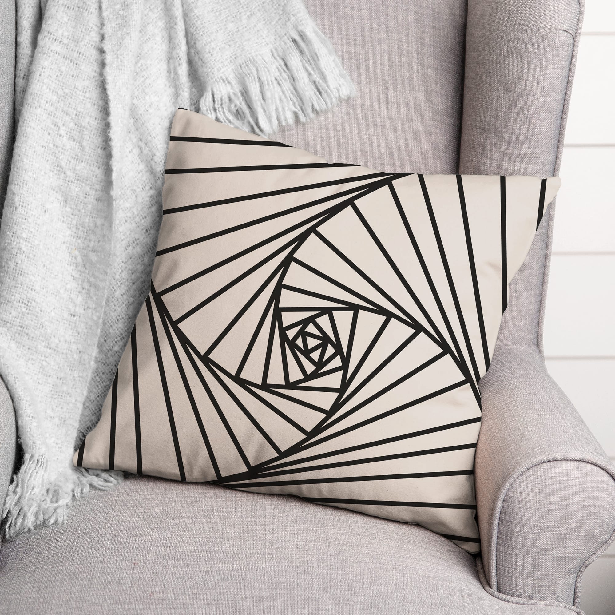 Spiral Lines 18 x 18 Throw Pillow