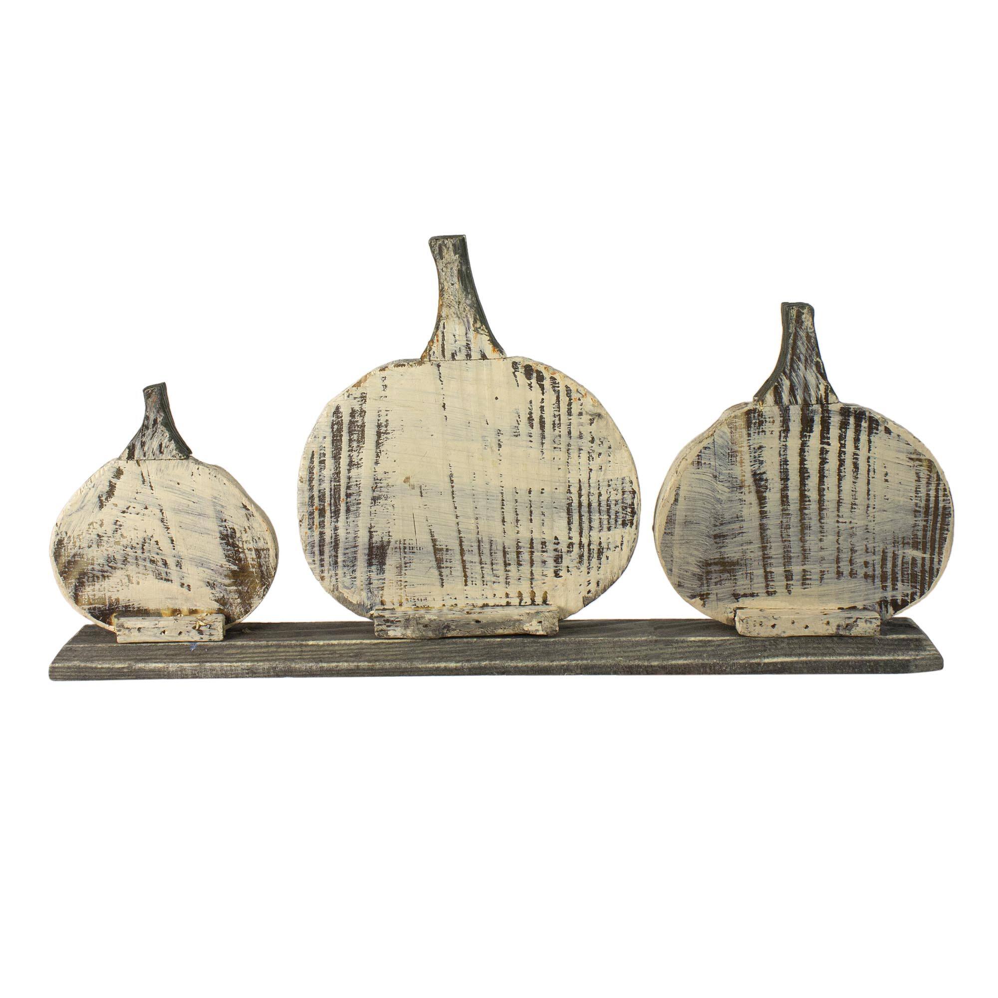 16.5" White Pumpkins Fall Harvest Tabletop Décor