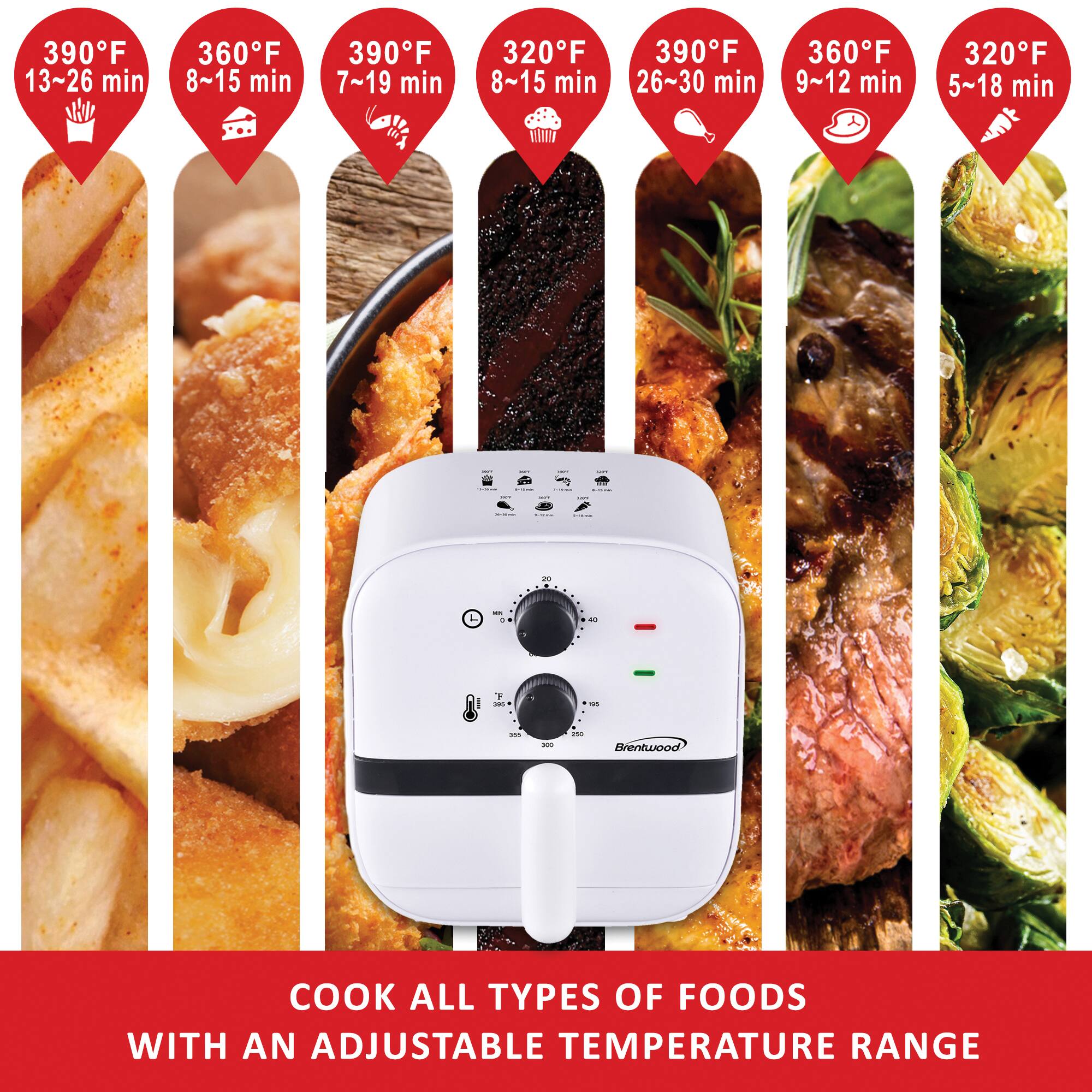 Brentwood White 1qt. 700 Watt Electric Air Fryer