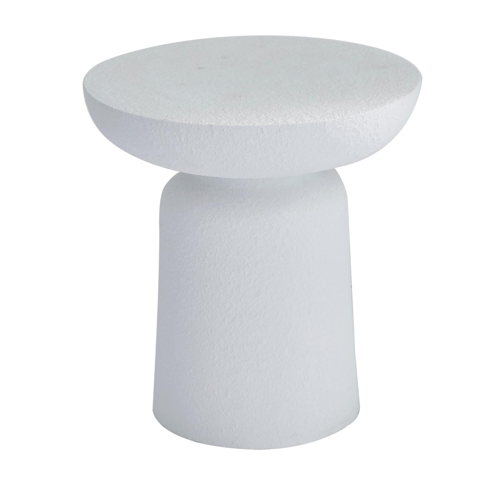 White Contemporary Garden Stool, 17" x 17" x 18"
