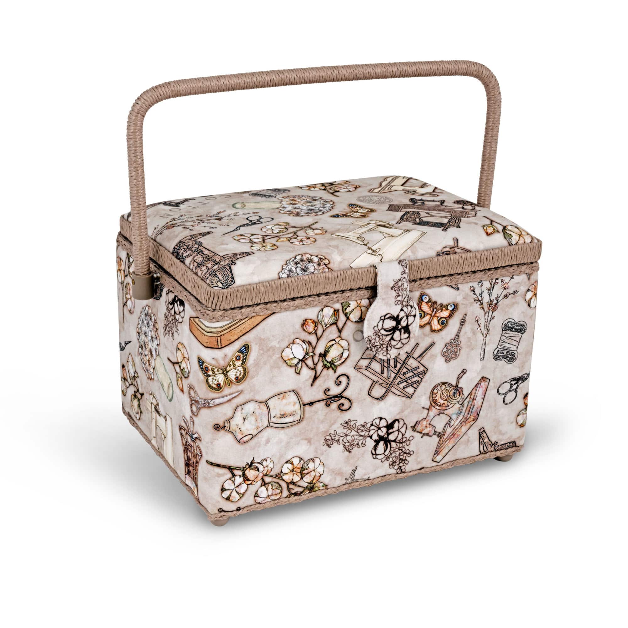 Dritz® Neutral Sewing Large Rectangular Sewing Basket With Zippered Case