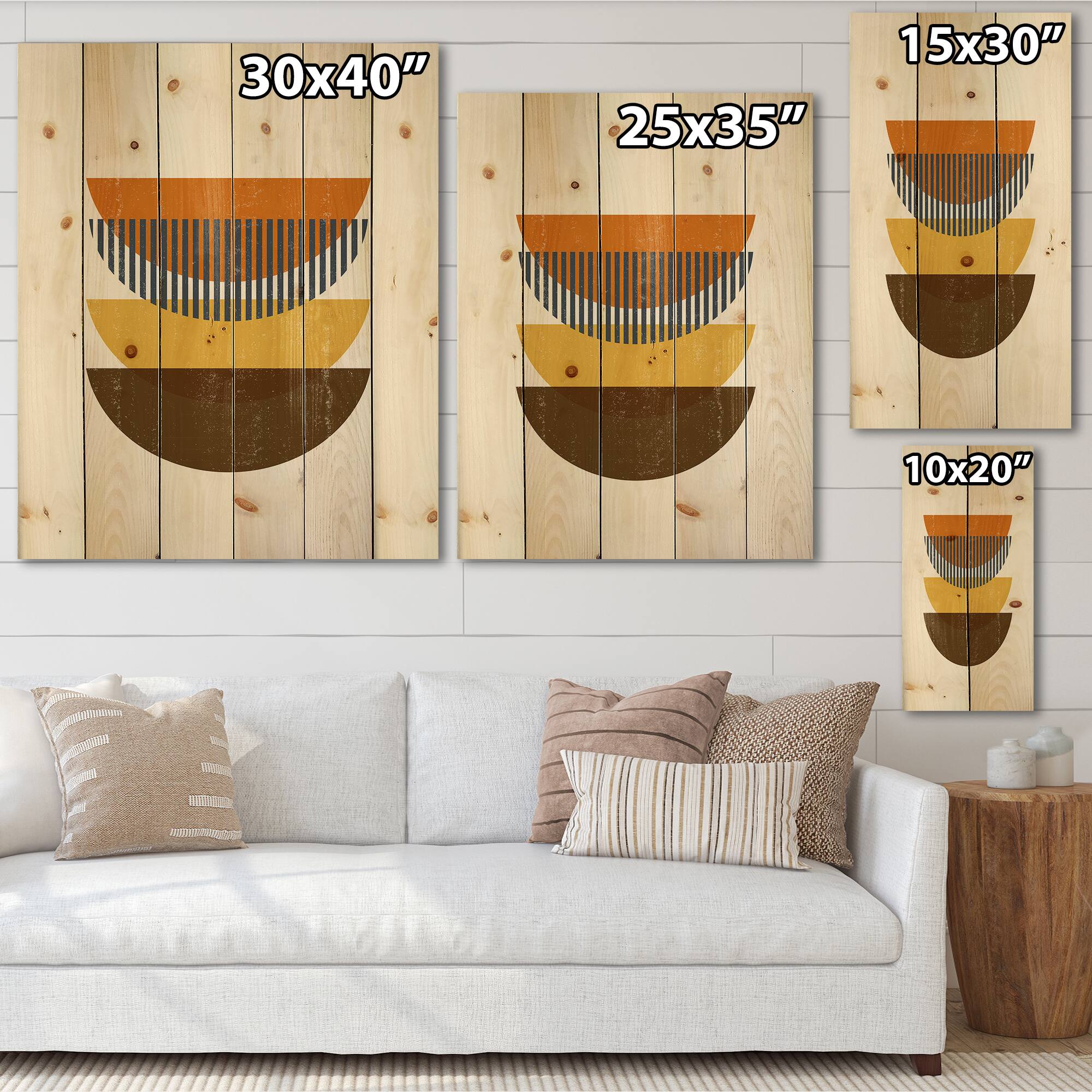 Designart - Abstract Geometric Moon In Earth Tones