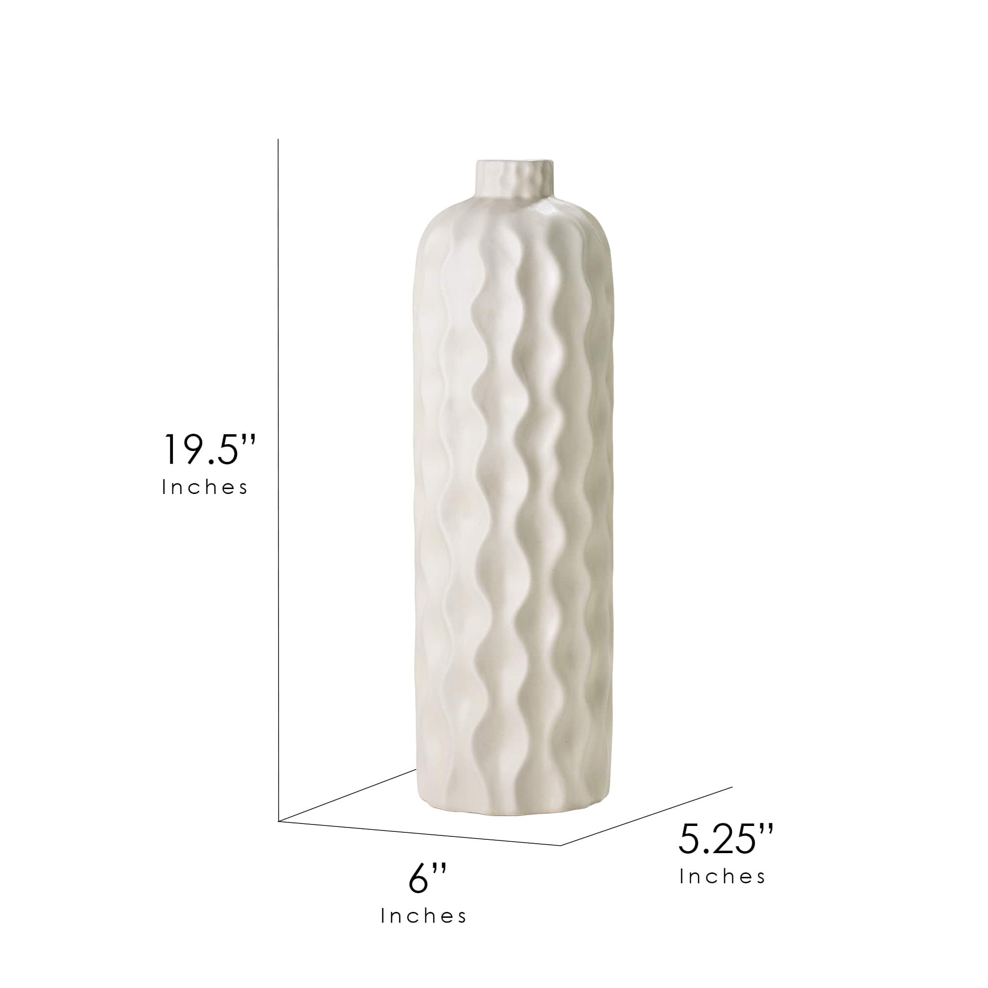 American Art Decor 19.5" Porcelain Purity Tabletop Vase