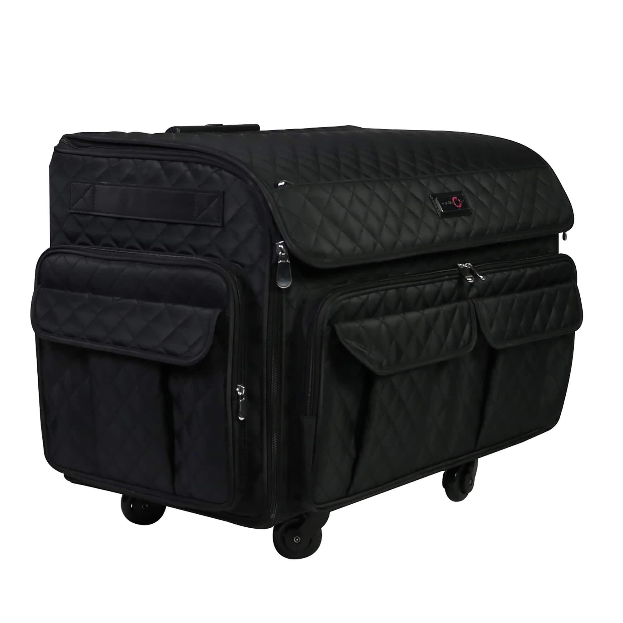 Everything Mary XL Black Quilted Deluxe Rolling Sewing Machine Case