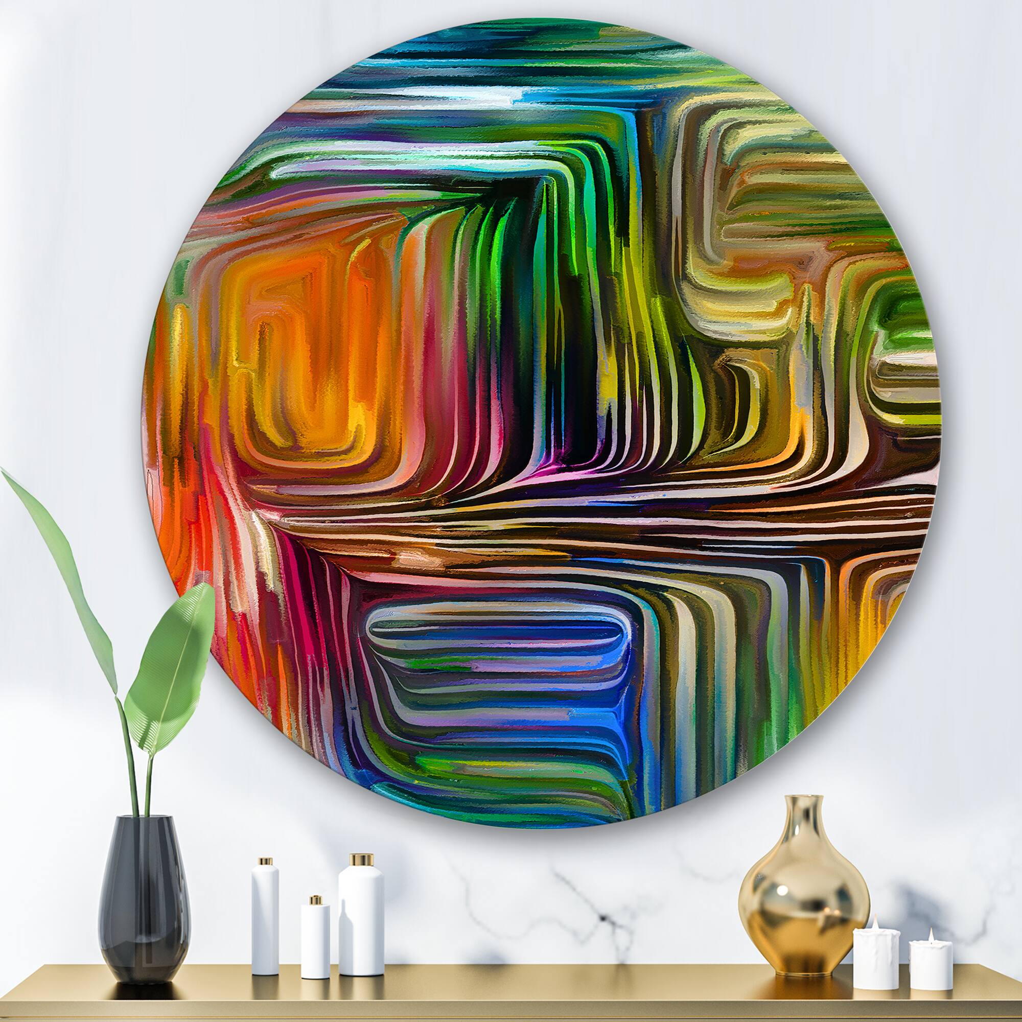 Designart - Colour Fusion III - Modern Metal Circle Wall Art